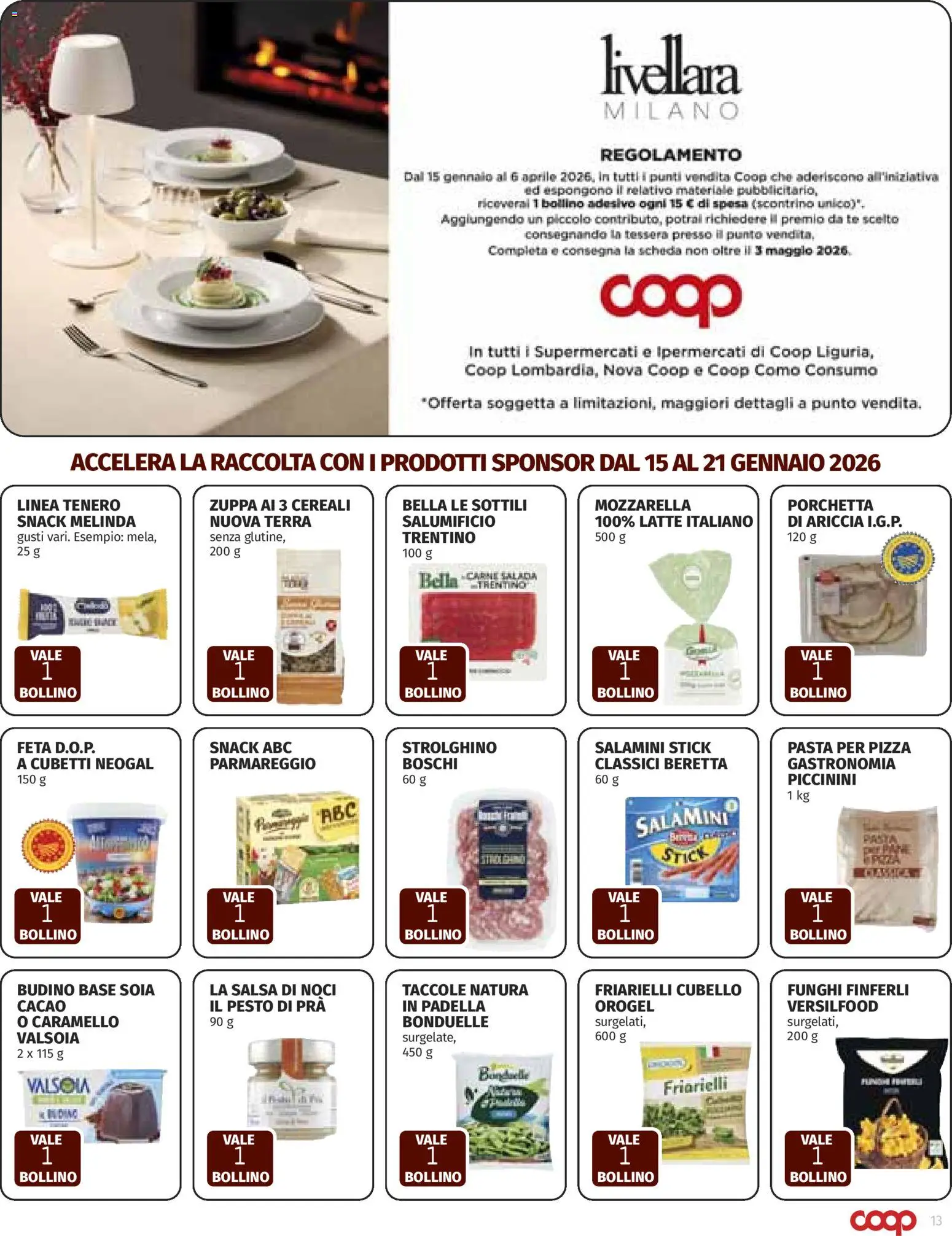 Volantino COOP del 08.01.2026 | Pagina: 13 | Prodotti: Porchetta, Pizza, Tè, Noci
