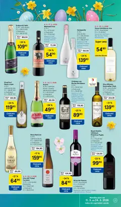 Náhled letáku Tesco Odrůdové víno, 0,75 l, více druhů (1 l = 73.20 Kč) Neplatí pro HM Praha Máj Národní, Praha Novodvorská. od 11.03.2026 | Strana: 21