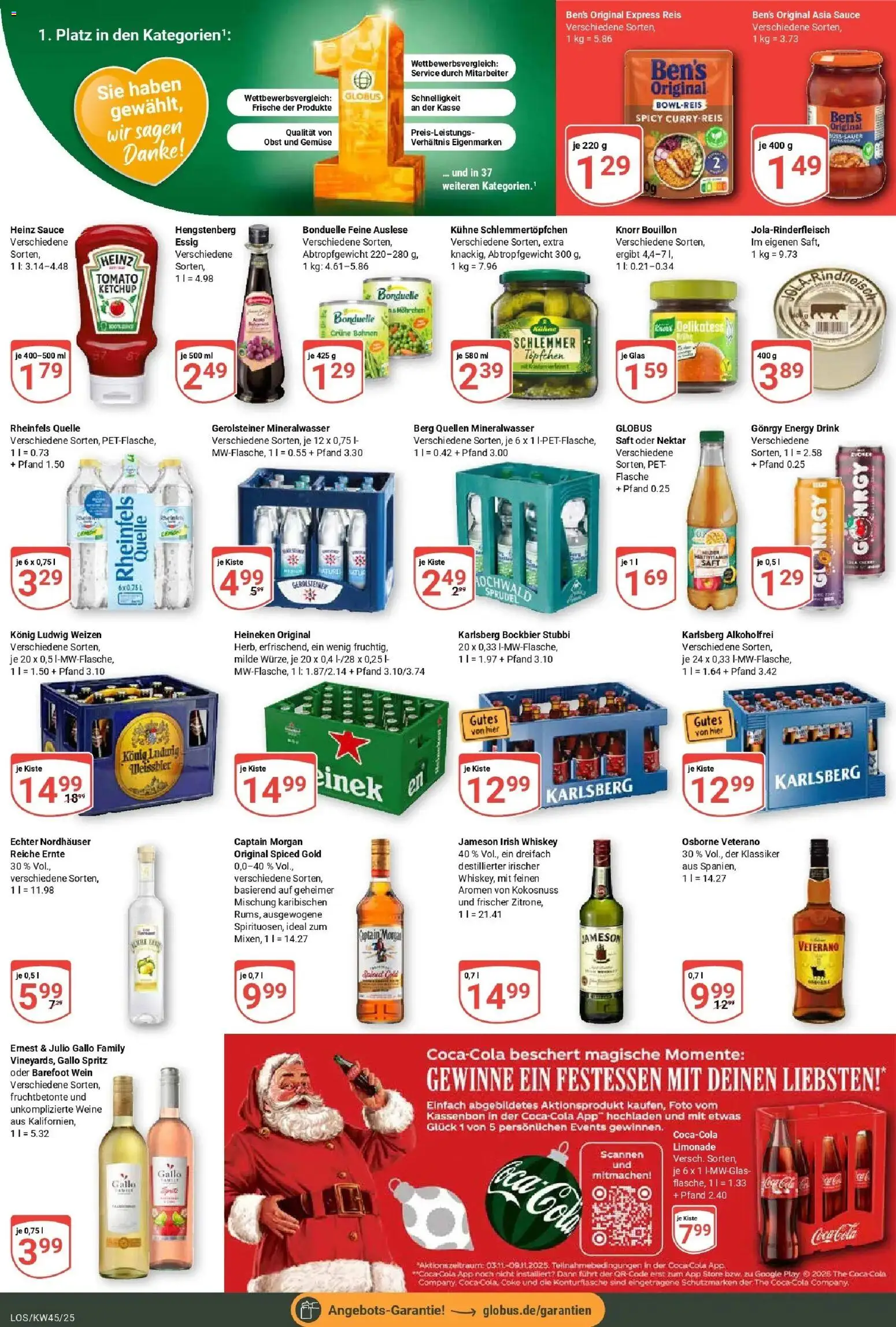 Globus prospekt Losheim Am See	 – gültig ab 02.11.2025 | Seite: 4 | Produkte: Essig, Heineken, Gemüse, Wein