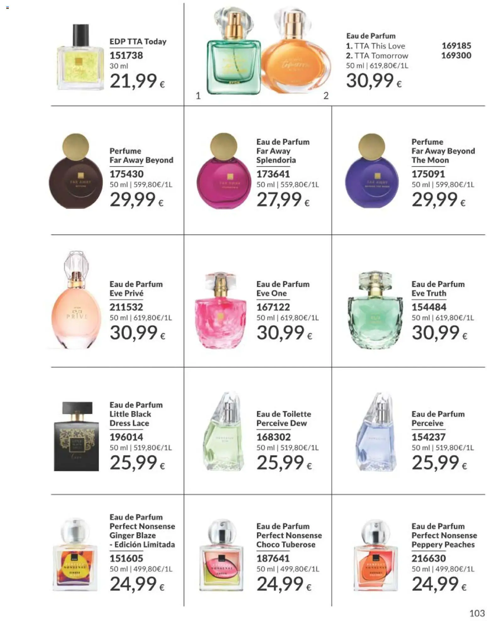 Catálogo AVON campaña 1 │ válido desde el 01.01.2026 | Página: 103 | Productos: Perfume, Eau de toilette, Eau de parfum