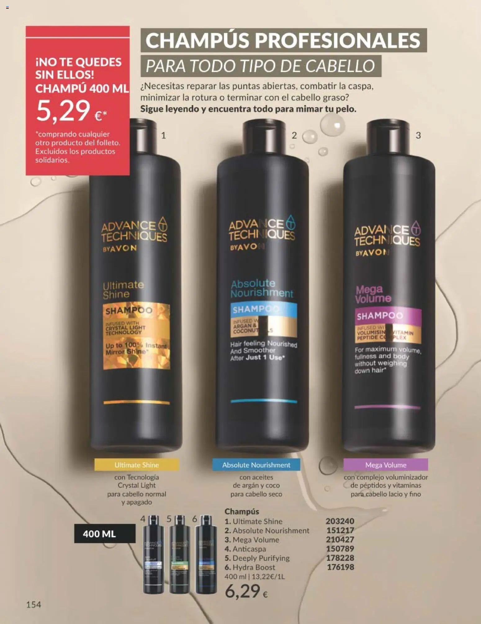 Catálogo AVON campaña 1 │ válido desde el 01.01.2026 | Página: 154 | Productos: Champú, Τυρόπιτα, Té, Body