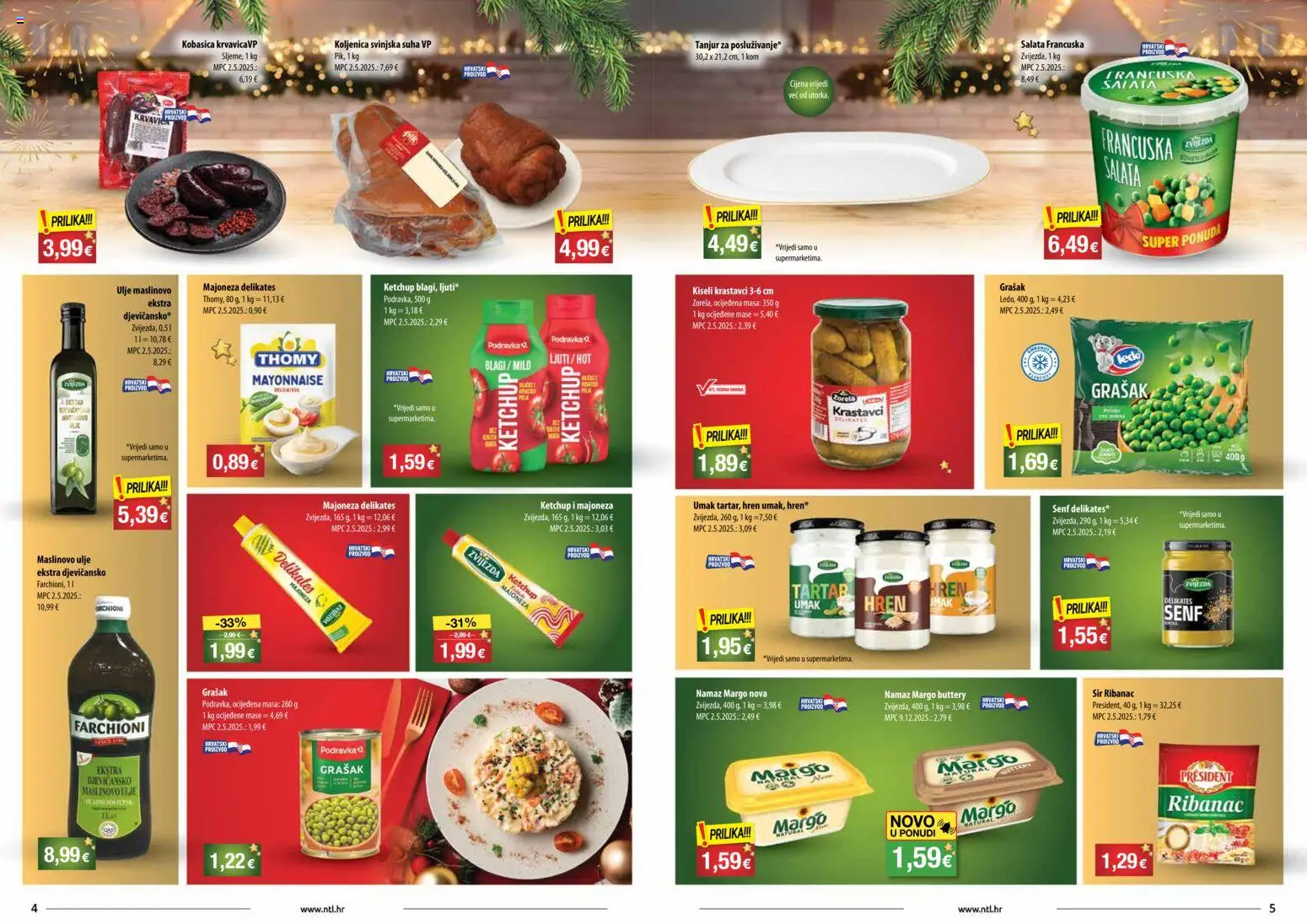 NTL katalog | vrijedi od 24.12.2025 | Stranica: 3 | Proizvodi: Sir, Grašak, Kiseli krastavci, Namaz