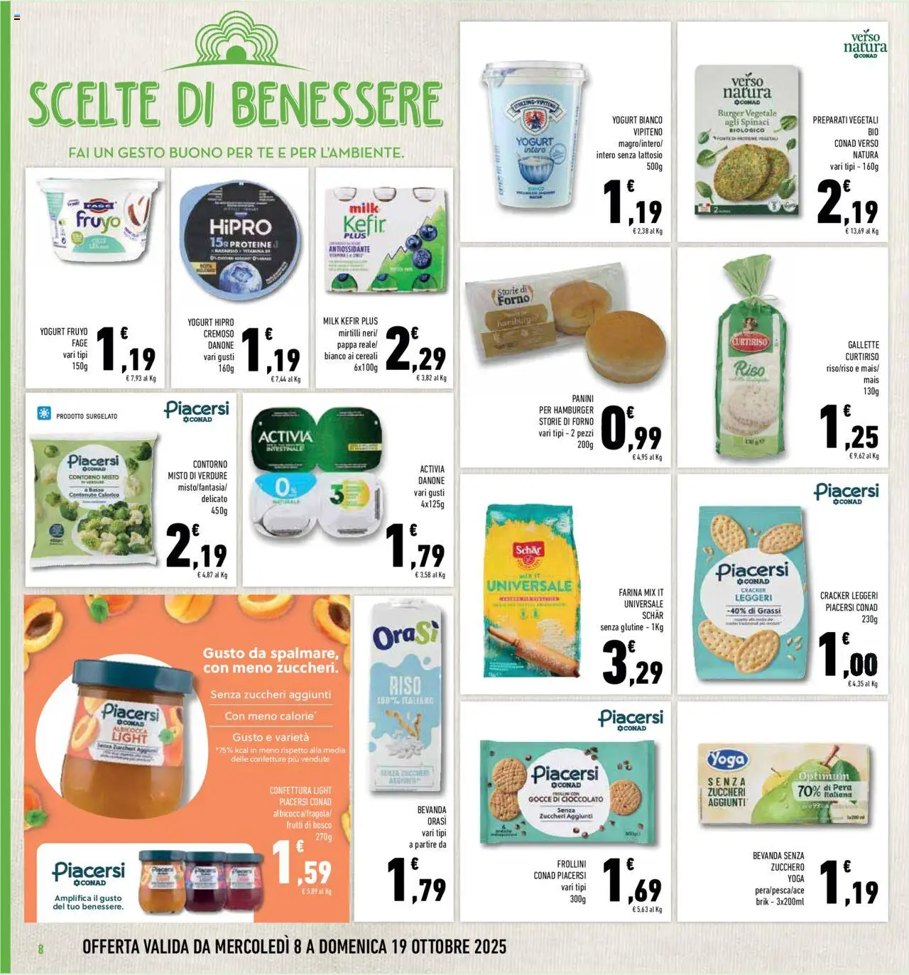 Volantino Conad del 08.10.2025 | Pagina: 8 | Prodotti: Riso, Pera, Mirtilli, Forno