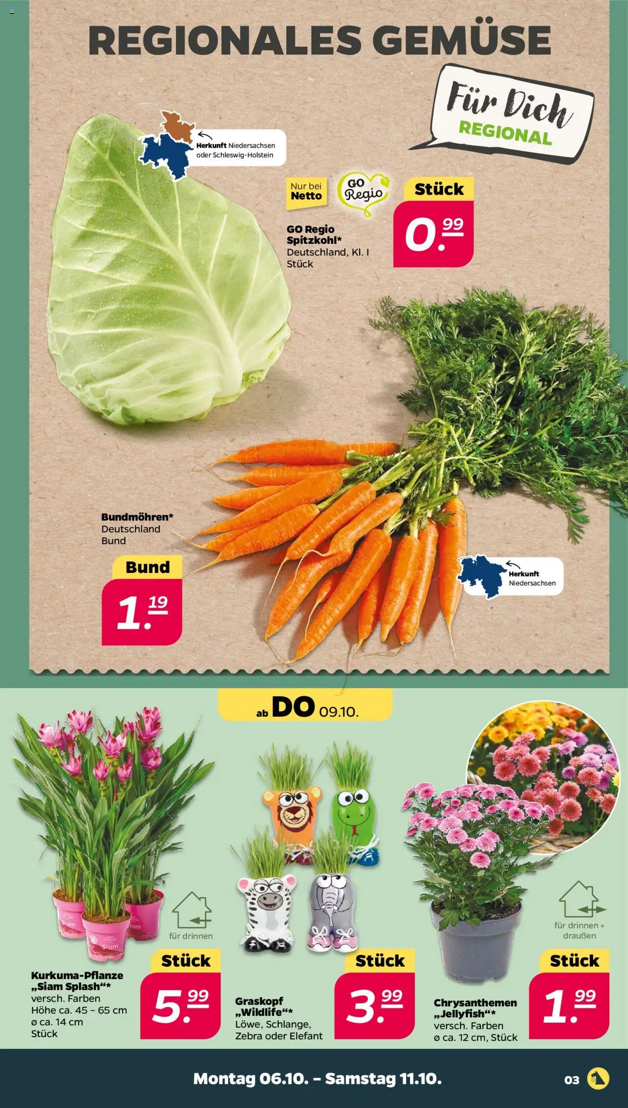 Netto Prospekt 	 – gültig ab 06.10.2025 | Seite: 3 | Produkte: Gemüse