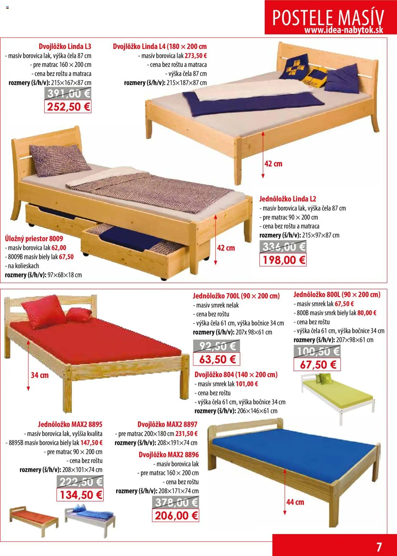 Nové IDEA nábytok akcie – leták je platný od 15.02.2025 | Strana: 7 | Produkty: Matrac, Postele