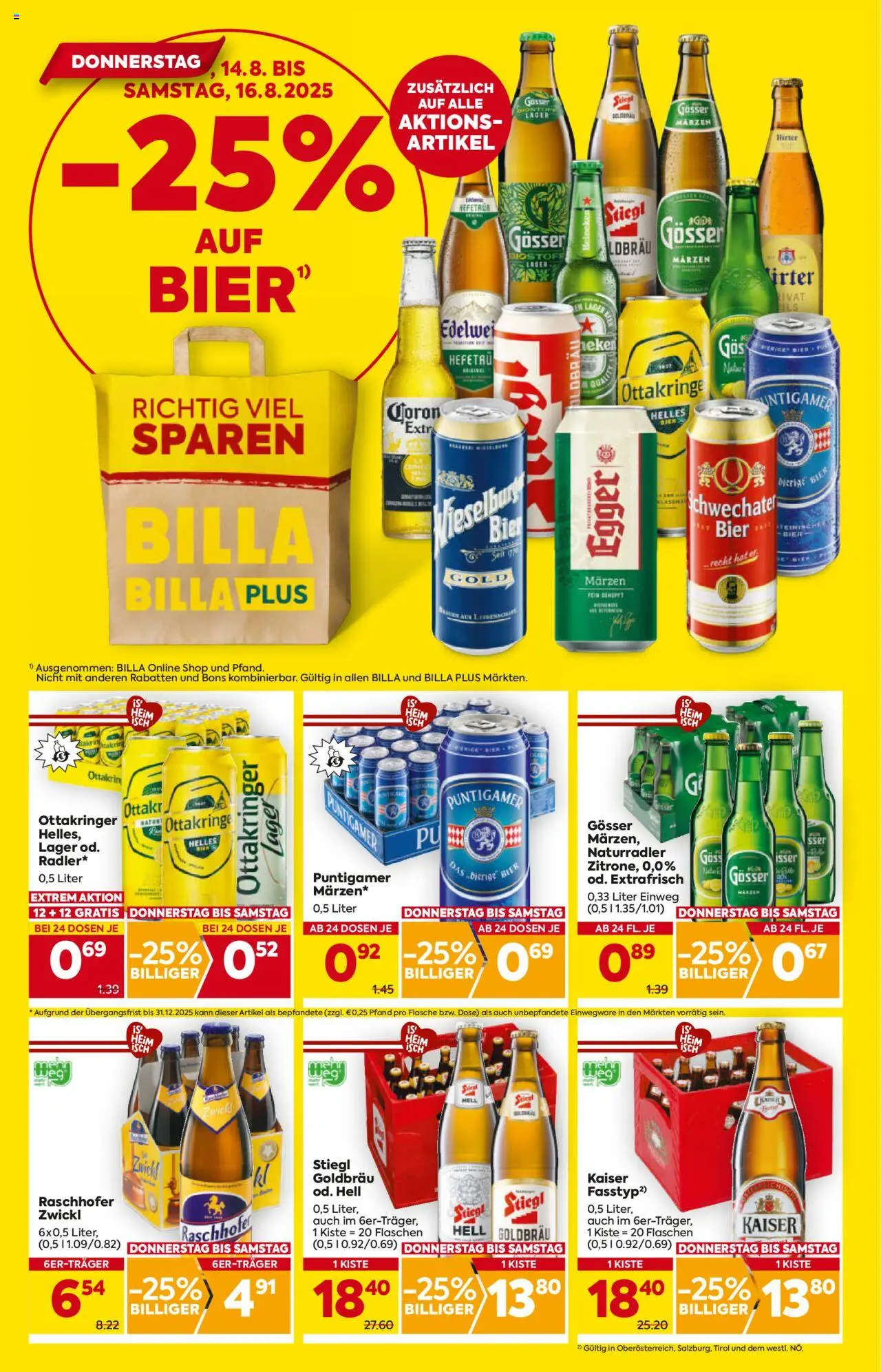 Billa Flugblatt - Oberösterreich gültig ab 14.08.2025 | Seite: 2 | Produkte: Bier