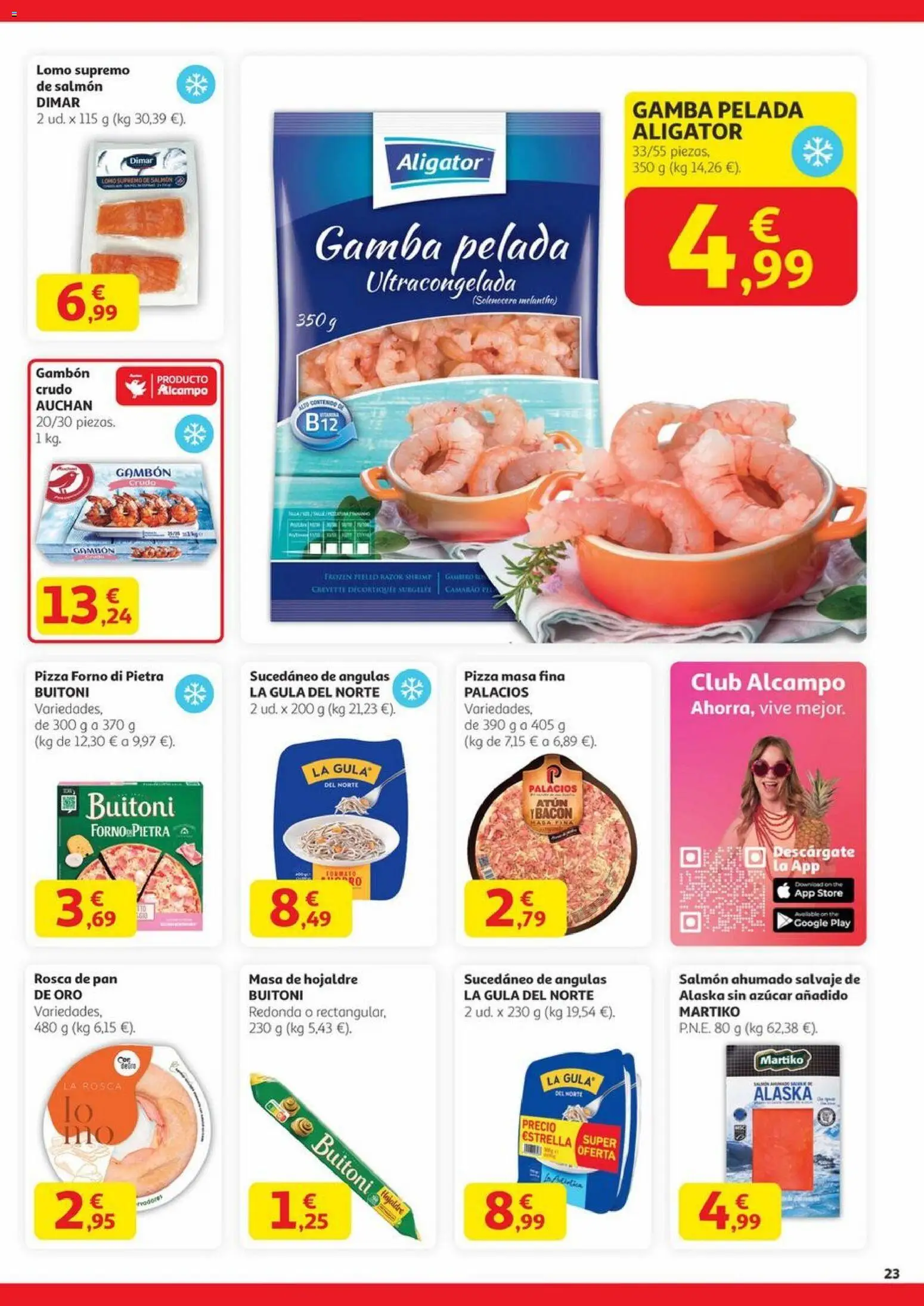 Alcampo - Black Friday │ válido desde el 06.11.2025 | Página: 23 | Productos: Pan, Pizza, Salmón ahumado, Gamba