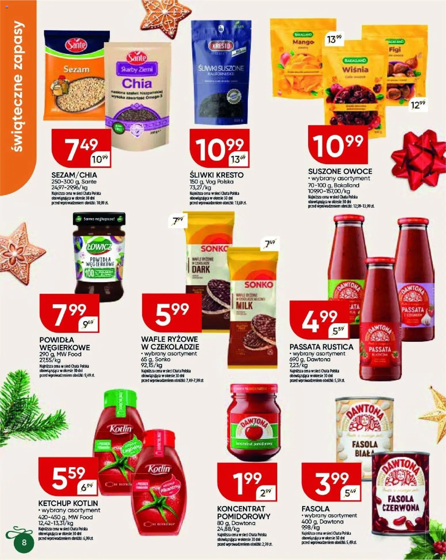 Chata Polska Gazetka od 18.12.2025 | Strona: 28 | Produkty: Mango, Ketchup, Śliwki suszone, Owoce