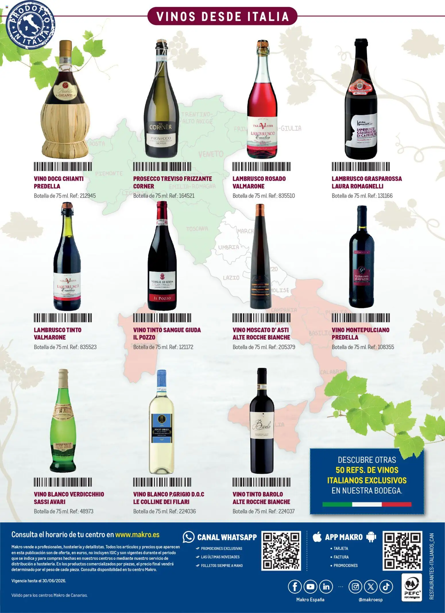 Makro Restaurantes italianos Canarias │ válido desde el 27.03.2026 | Página: 24 | Productos: Vino, Peso