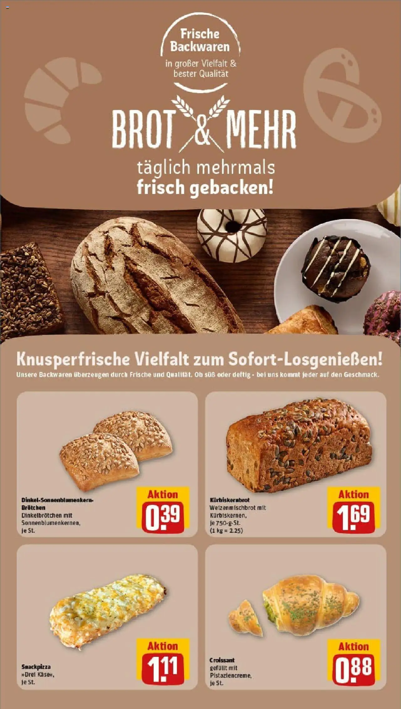 Rewe prospekt Wuppertal	 – gültig ab 13.10.2025 | Seite: 25 | Produkte: Croissant, Brot, Pizza