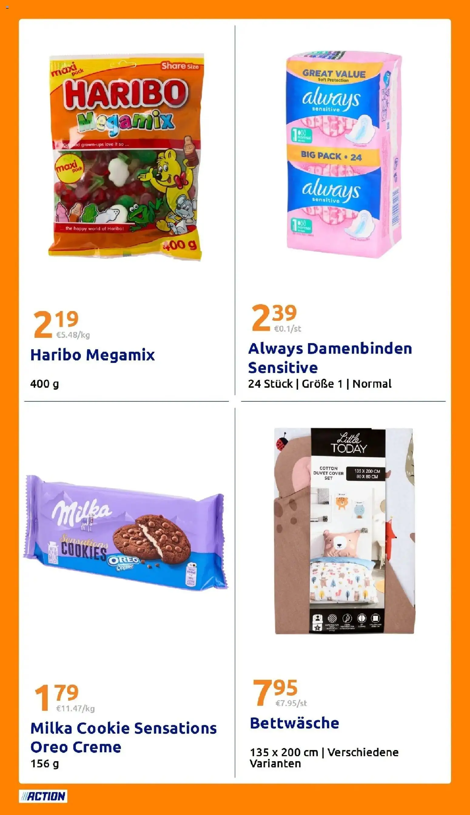 Action - Action: Kleine Preise, große Freude – gültig ab 21.04.2026 | Seite: 25 | Produkte: Haribo, Bettwäsche, Milka, Creme