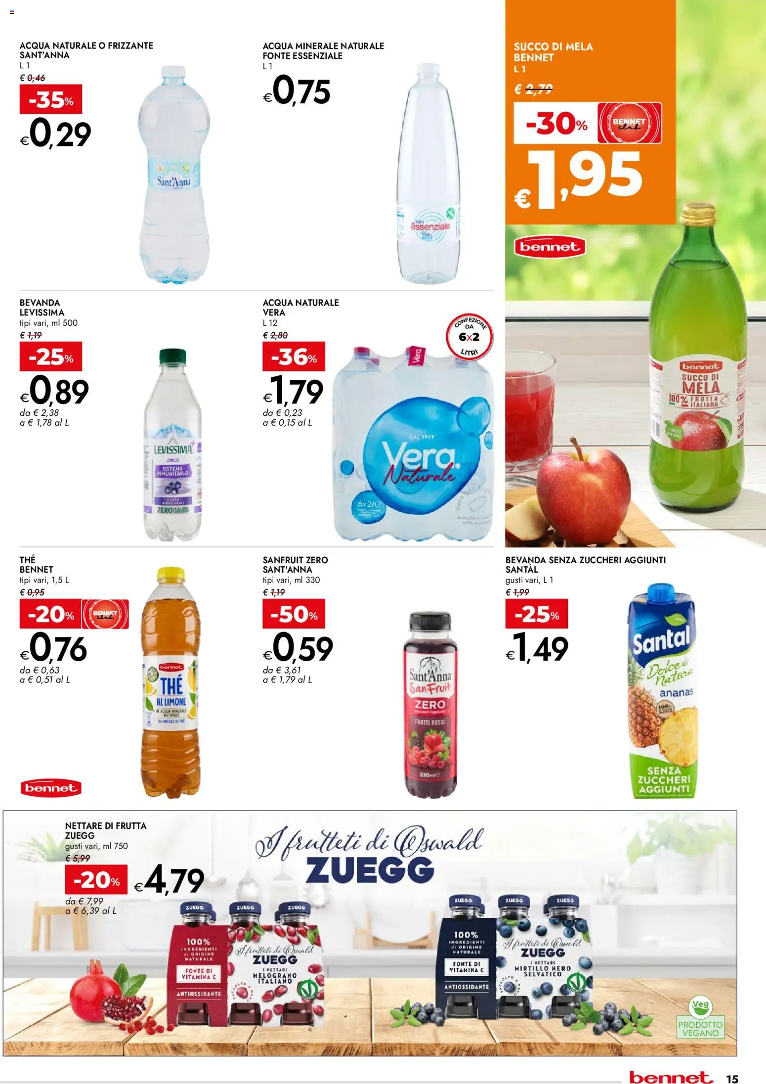 Volantino bennet del 19.02.2026 | Pagina: 15 | Prodotti: Succo, The, Acqua naturale, Acqua minerale