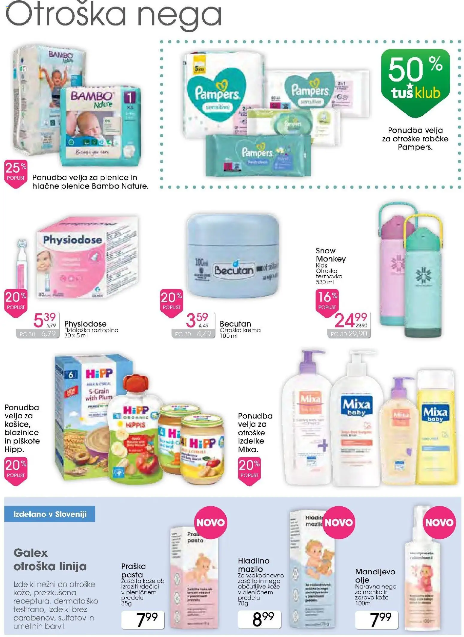 Novi Tuš drogerija katalog ponudbe – veljaven od 12.11.2025 | Stran: 11 | Izdelki: Plenice, Krema, Olje