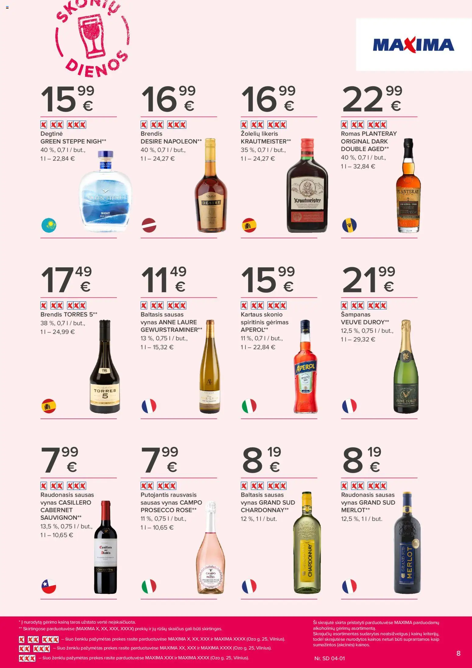 MAXIMA akcijos nuo 19.03.2026 | Puslapis: 8 | Prekių: Degtinė, Vynas