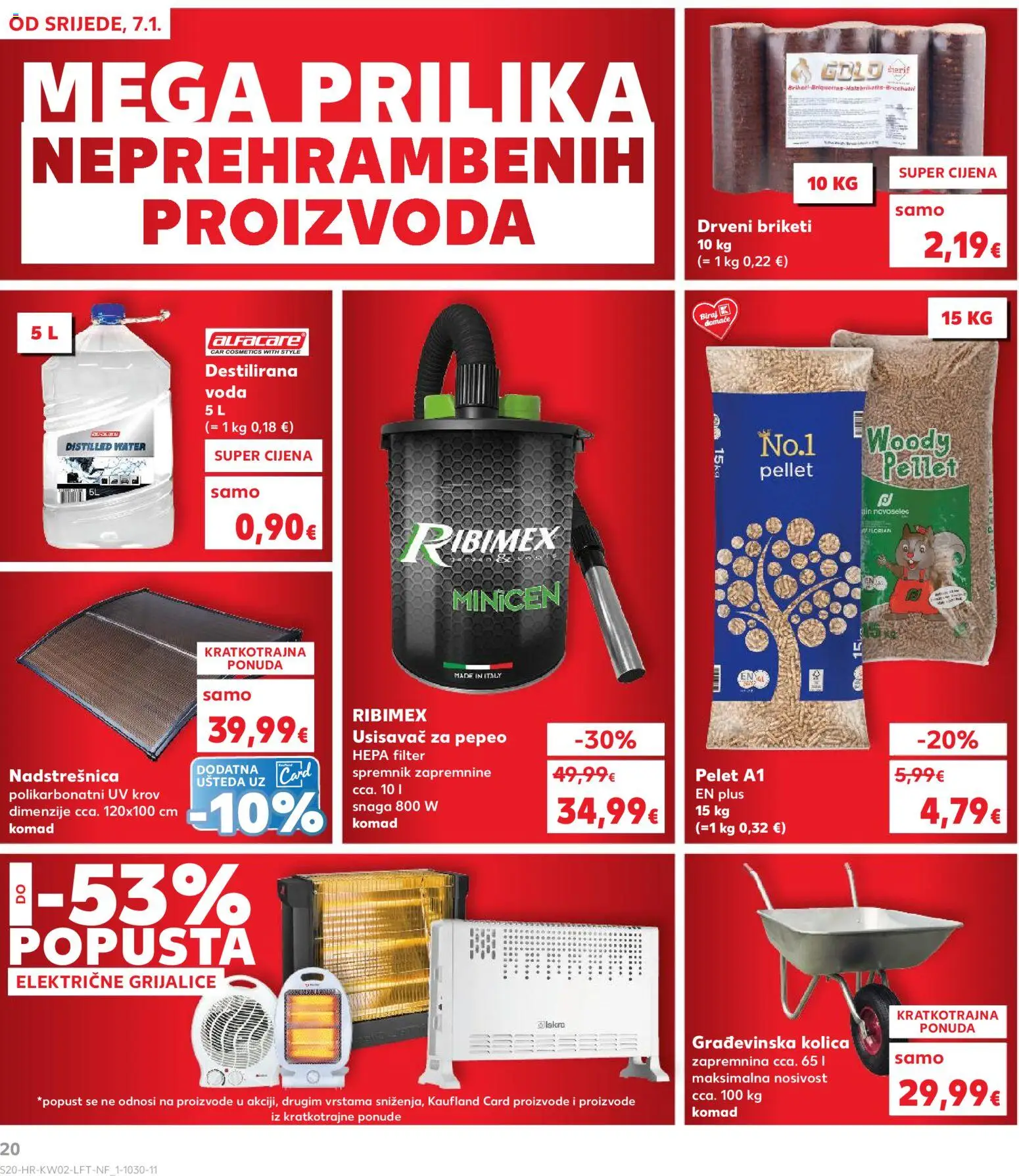 Kaufland katalog | vrijedi od 07.01.2026 | Stranica: 20 | Proizvodi: Usisavač, Kolica, Drveni briketi, Briketi