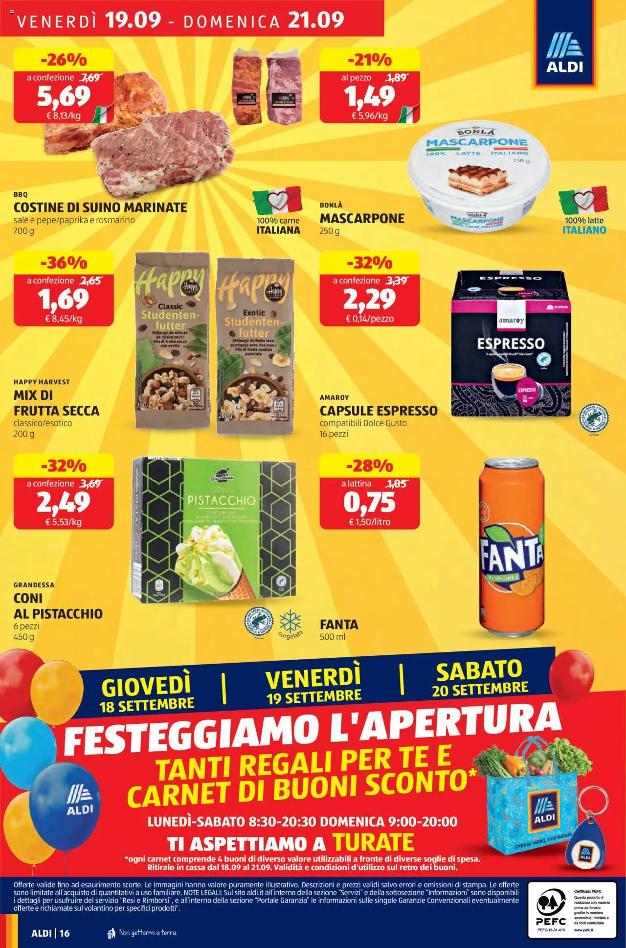Volantino Aldi del 18.09.2025 | Pagina: 16 | Prodotti: Tè, Sale, Suino, Fanta