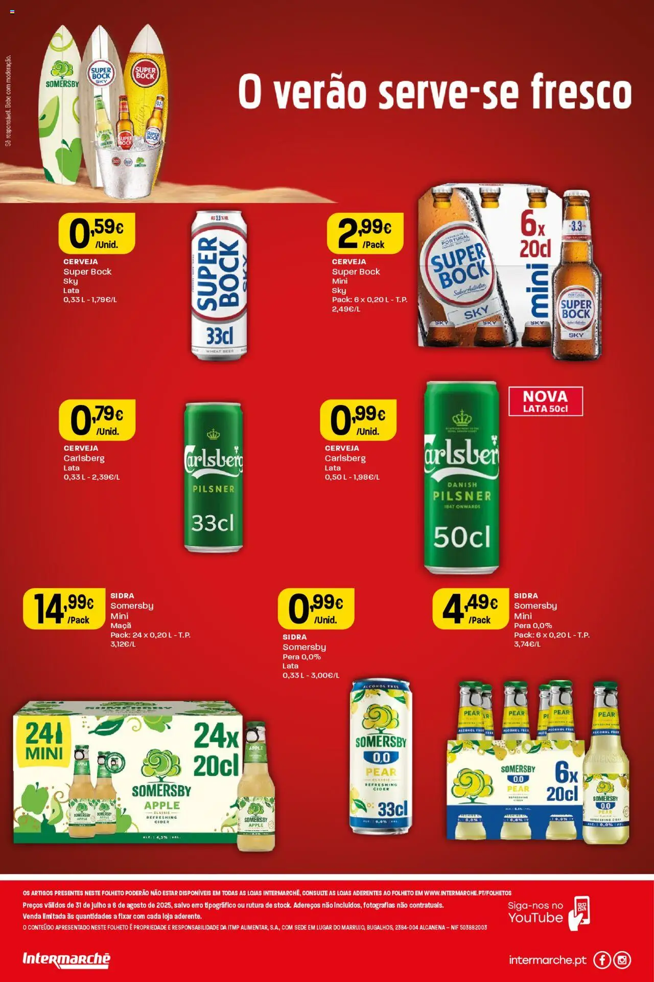 Intermarché - Cervejas │ válido de 31.07.2025 | Página: 2 | Produtos: Super bock, Maça, Cerveja, Somersby
