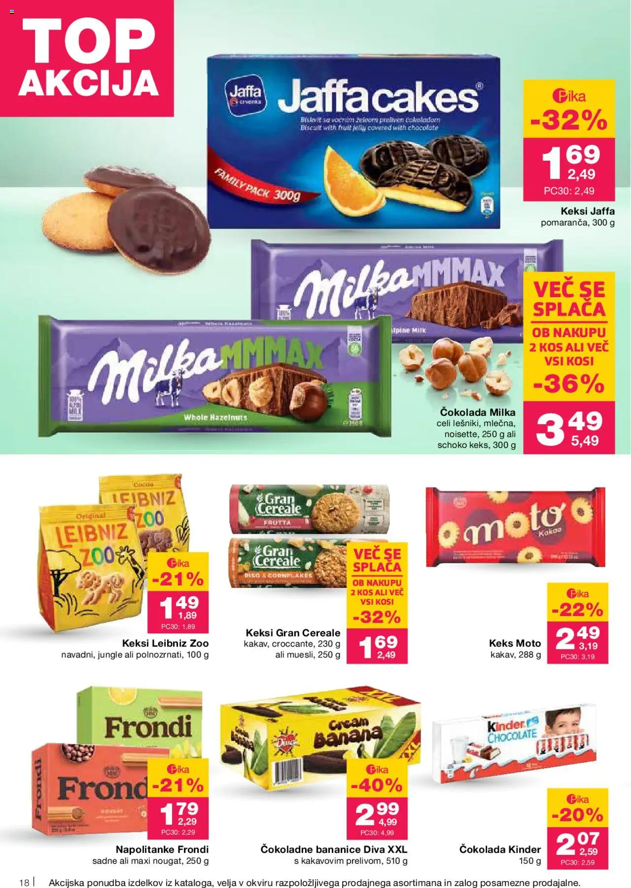 Mercator katalog │ velja od 21.08.2025 | Stran: 18 | Izdelki: Napolitanke, Keksi, Kos, Cokolada