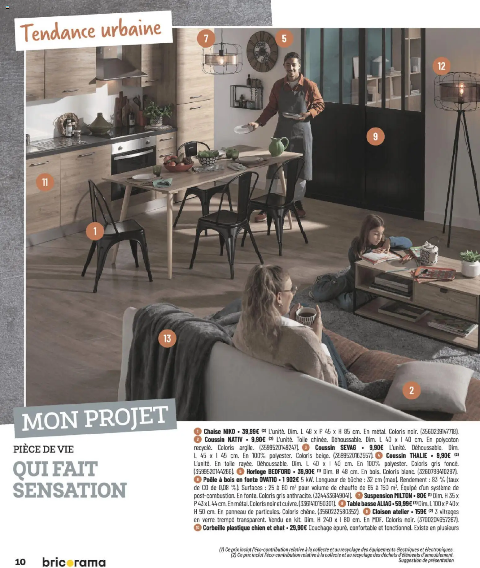 {H1} | Page: 10 | Produits: Suspension, Table basse, Table, Poêle à bois