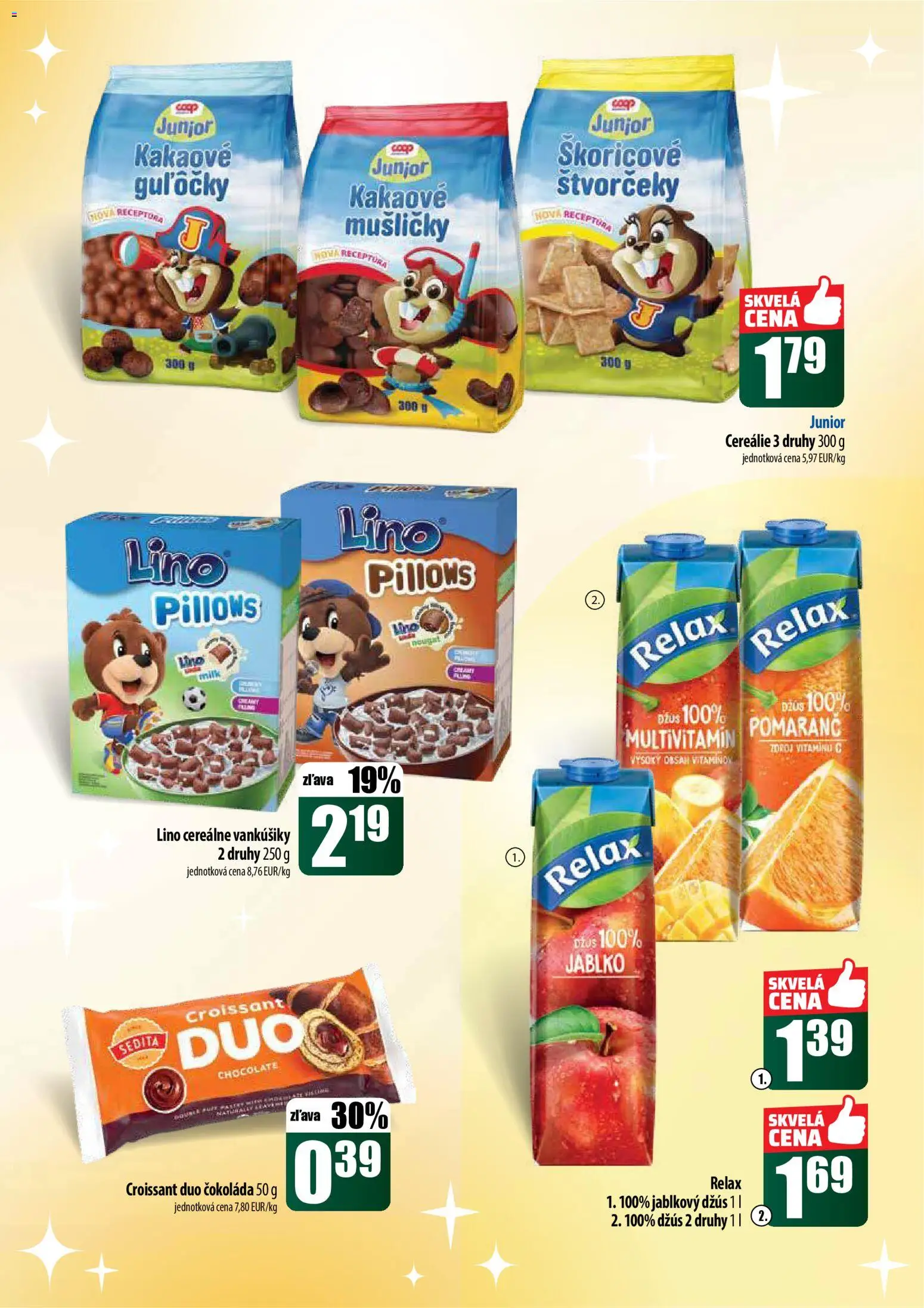 Nové COOP Jednota akcie – leták je platný od 18.12.2025 | Strana: 31 | Produkty: Džús, Croissant, Čokoláda, Cereálie