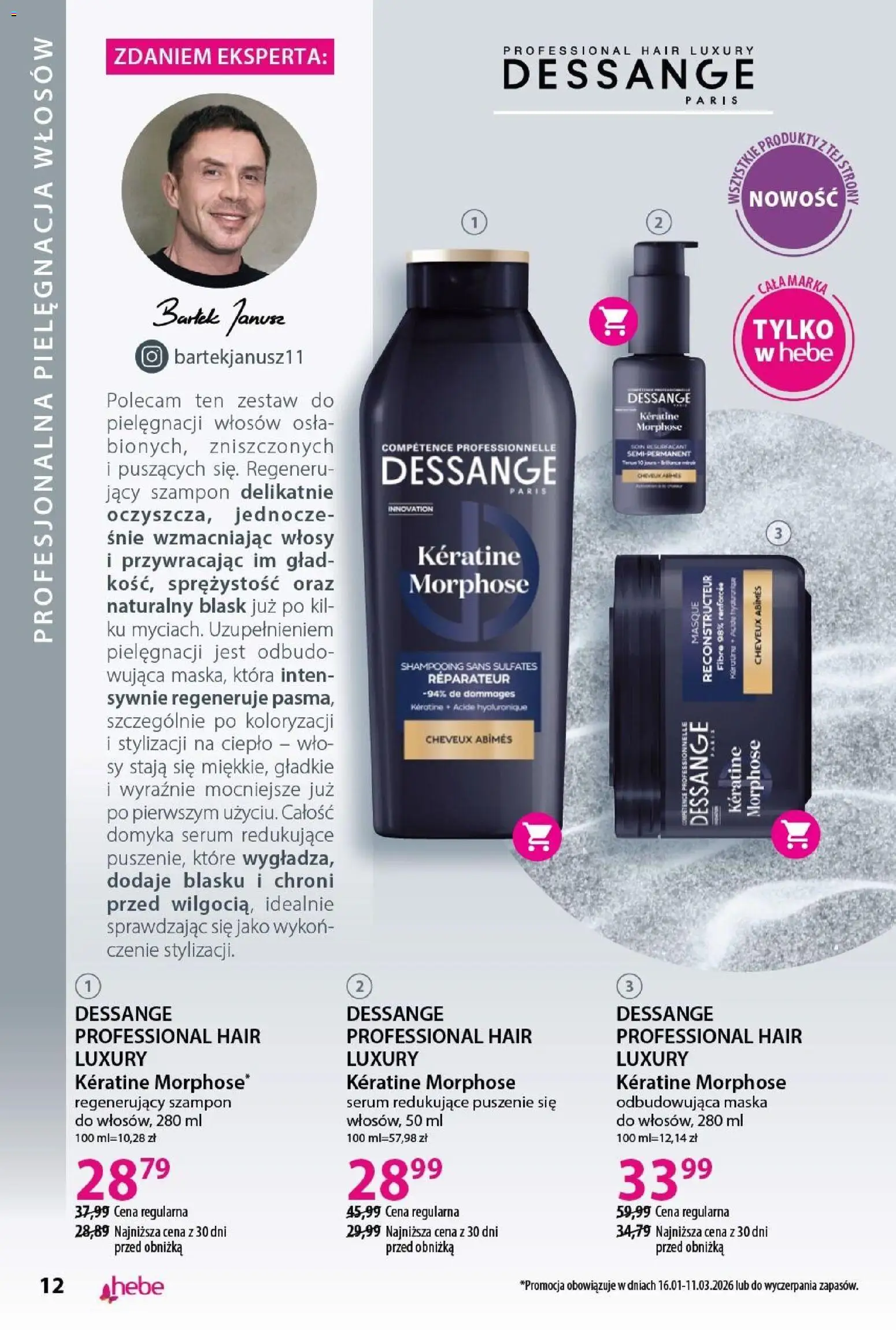 Hebe Gazetka - Katalog od 31.01.2026 | Strona: 12 | Produkty: Szampon, Maska