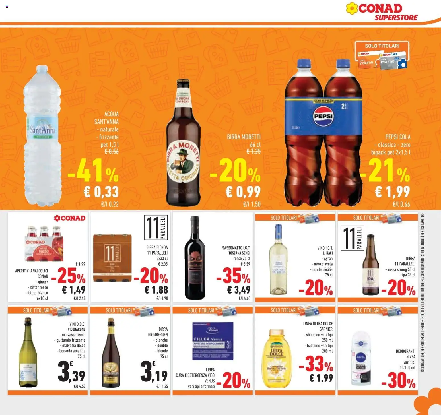 Volantino Conad del 14.01.2026 | Pagina: 27 | Prodotti: Balsamo, Birra, Acqua, Pepsi