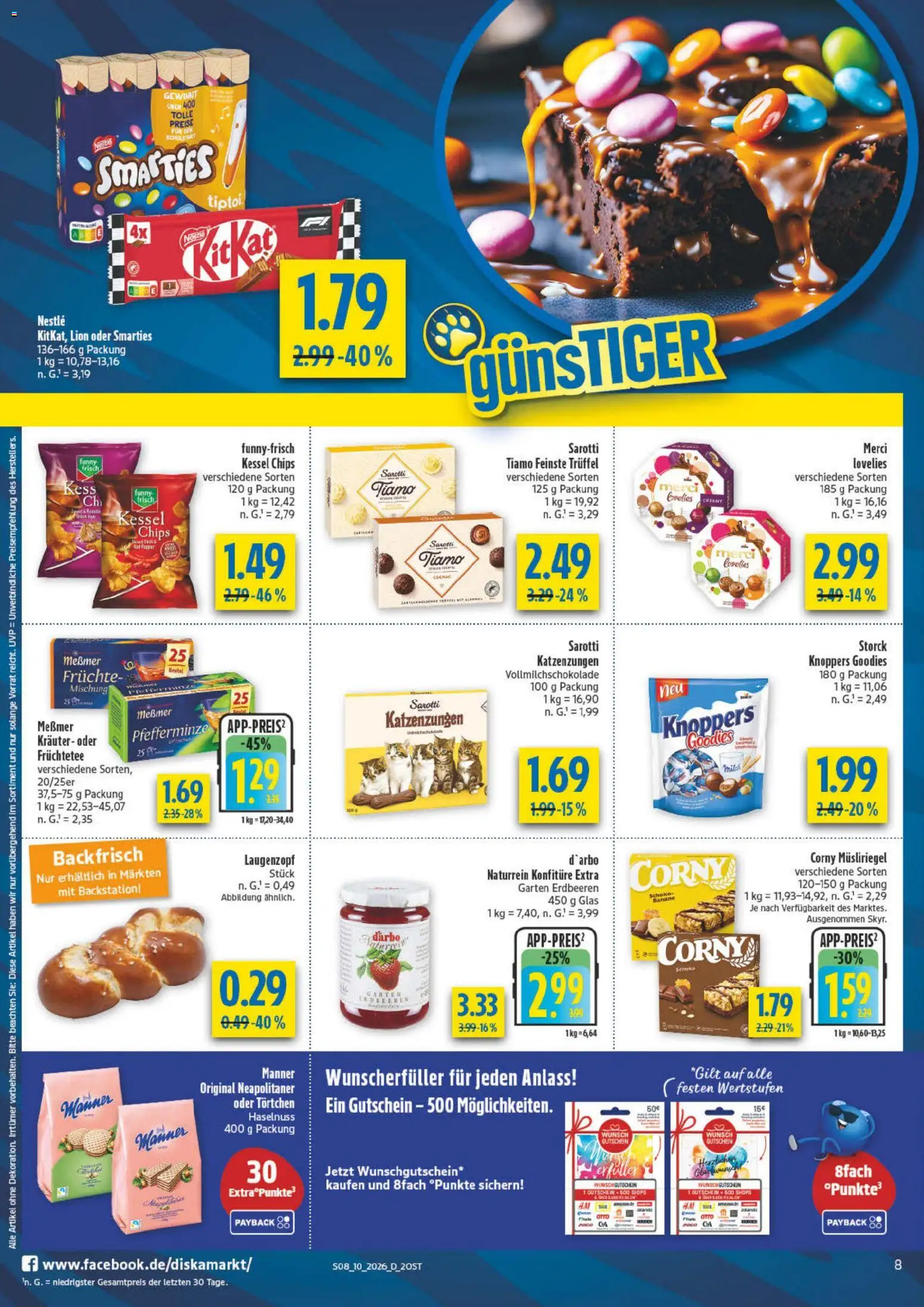 AEZ Prospekt 	 – gültig ab 02.03.2026 | Seite: 8 | Produkte: Merci, Messmer, Erdbeeren, Chips