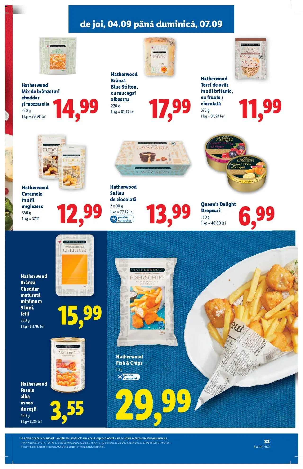 Catalog Lidl – valabil de la 01.09.2025 | Pagină: 33 | Produse: Brokoli, Fasole albă, Fructe, Sos