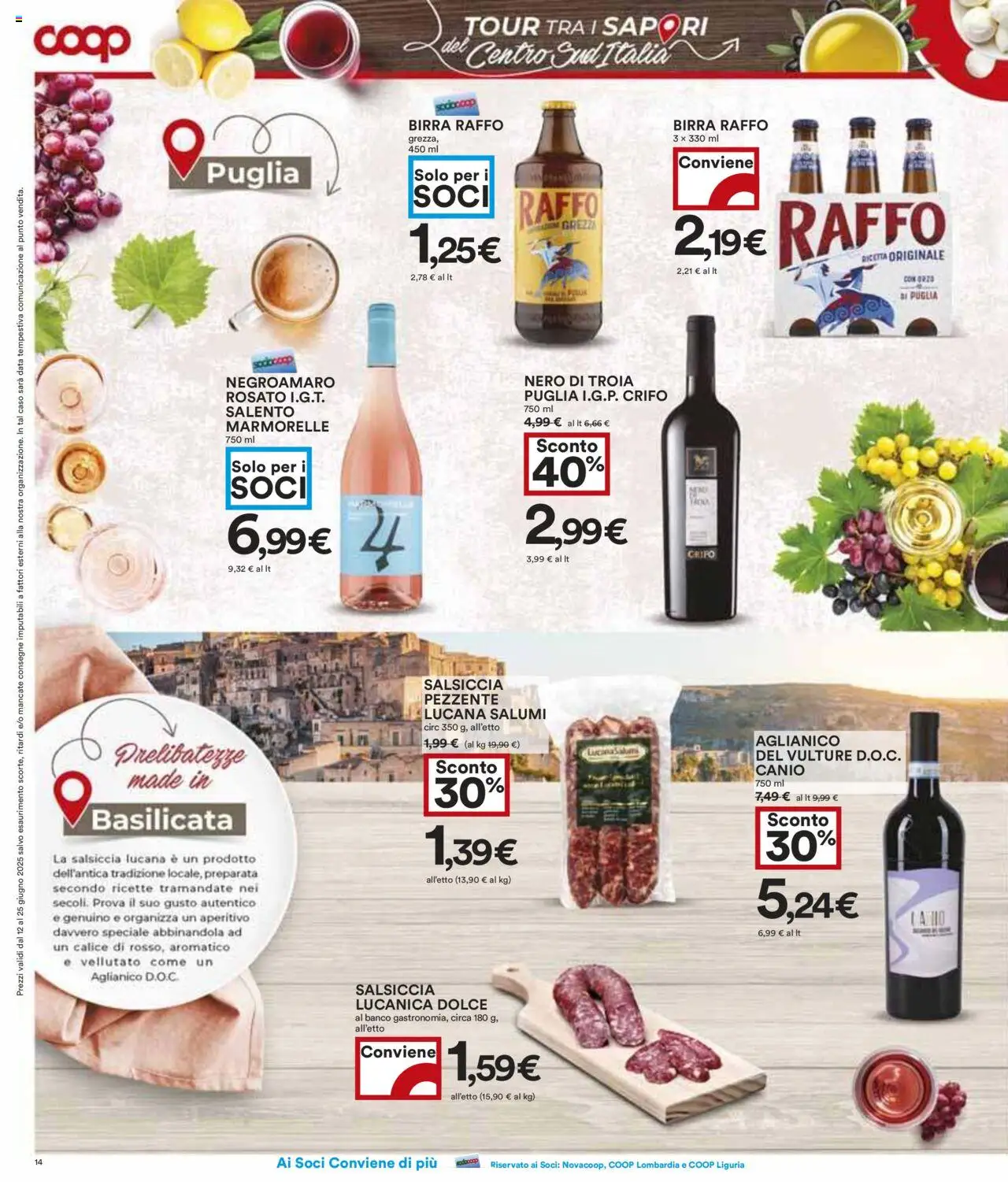 Volantino COOP del 12.06.2025 | Pagina: 14 | Prodotti: Birra, Salsiccia, Data, Aperitivo