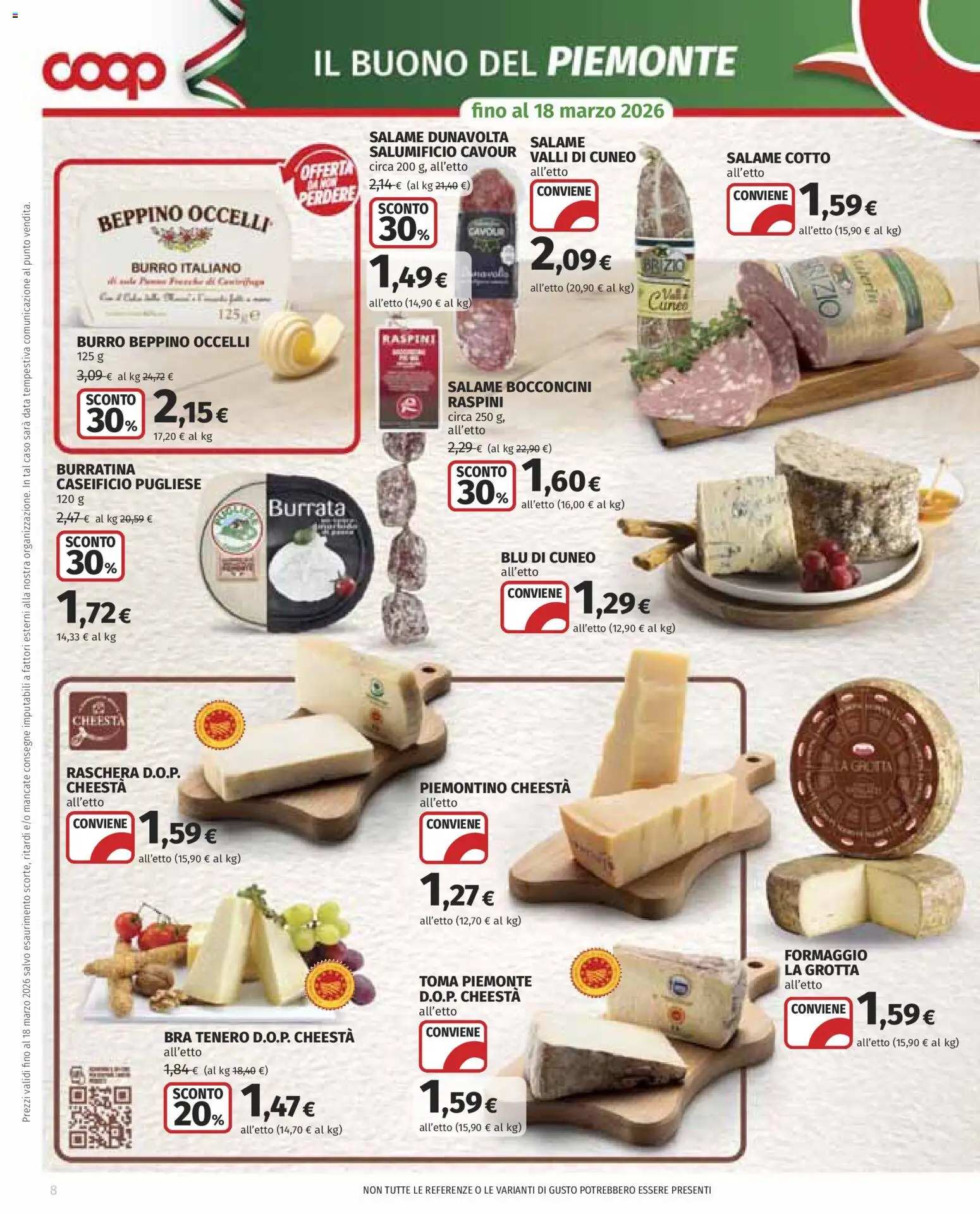 Volantino COOP del 05.03.2026 | Pagina: 8 | Prodotti: Salame, Burro, Data, Burrata