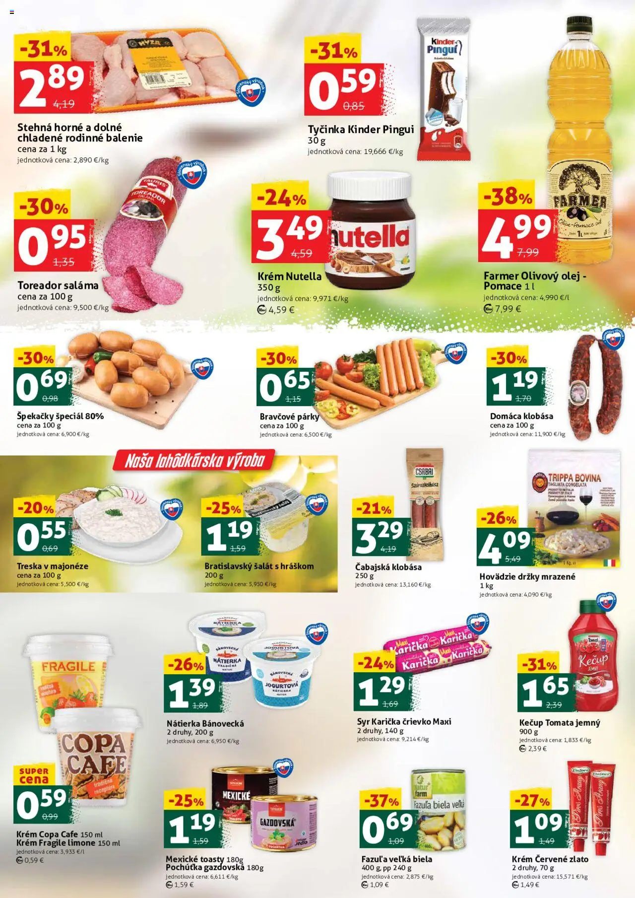 COOP Jednota víkendová ponuka │ platný od 01.08.2025 | Strana: 2 | Produkty: Saláma, Kinder, Kečup, Treska