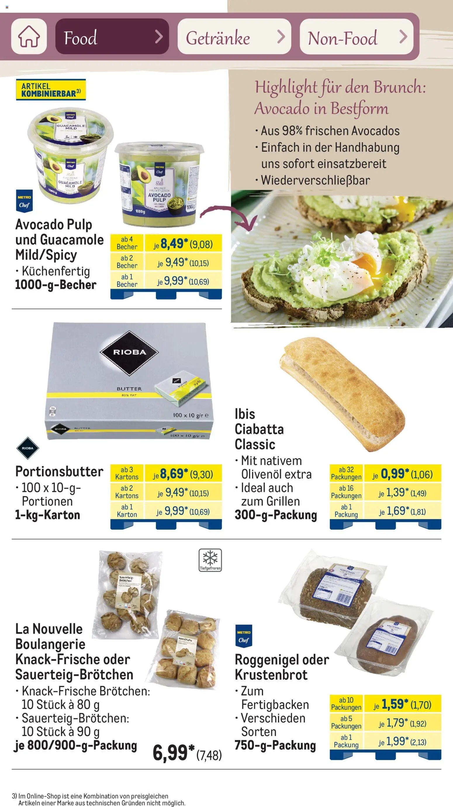 Metro Saisonkatalog Frühlingsgenuss – gültig ab 01.03.2026 | Seite: 5 | Produkte: Butter, Olivenol, Avocado
