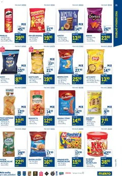 Náhled letáku Makro leták - Stabilně výhodná cena - maloobchod od 24.09.2025 | Strana: 21 | Produkty: Arašídy, Lay's, Chipsy, Bohemia chips