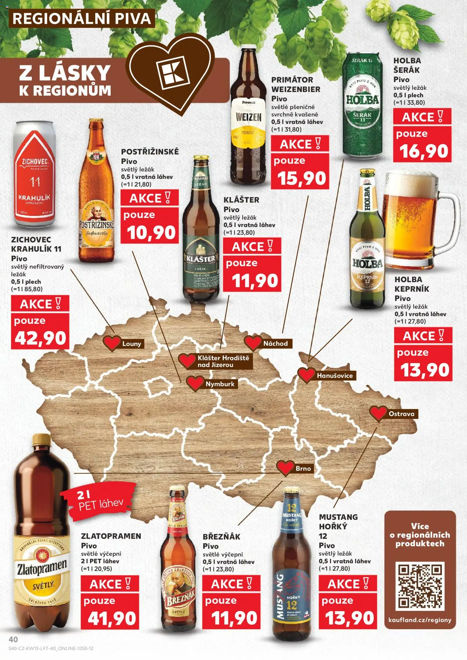 Kaufland - Kaufland leták od 25.03.2026 | Strana: 40 | Produkty: Zlatopramen, Pivo, Březňák, Láhev