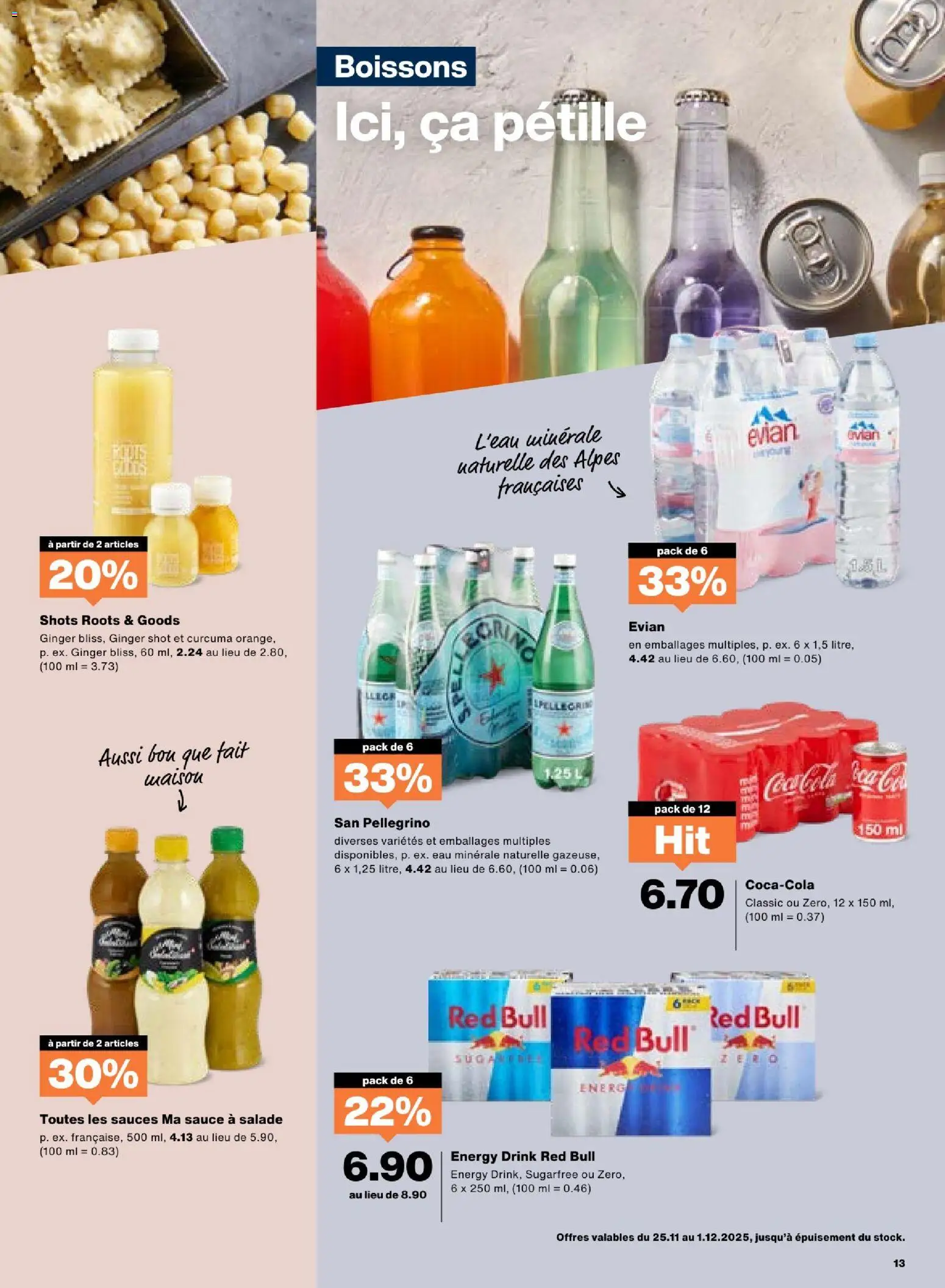 Migros Aktionen FR – gültig ab 25.11.2025 | Seite: 13 | Produkte: Red bull, Coca Cola, Dressing