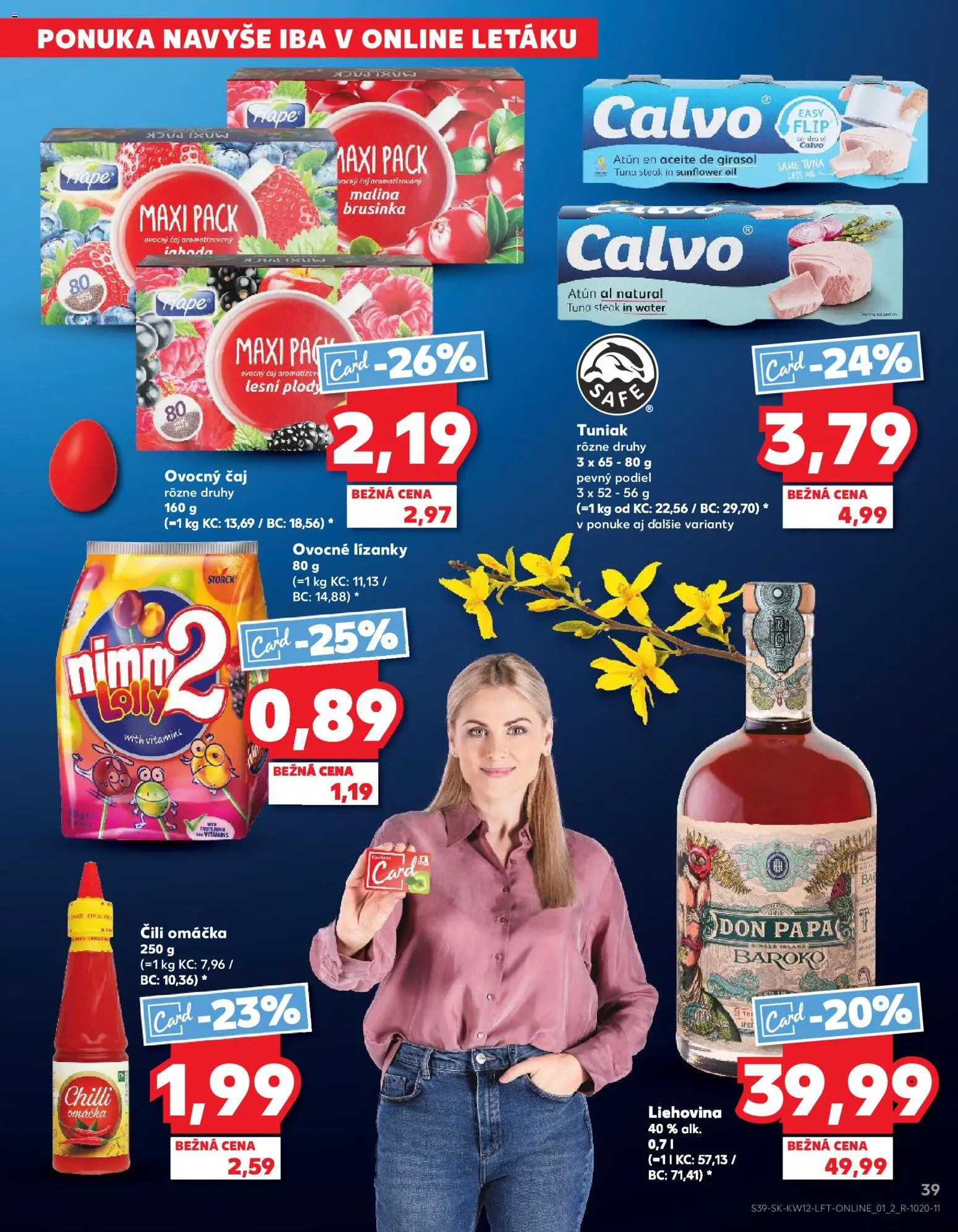 Nové Kaufland akcie – leták je platný od 19.03.2026 | Strana: 39 | Produkty: Čaj, Don Papa, Omáčka, Steak