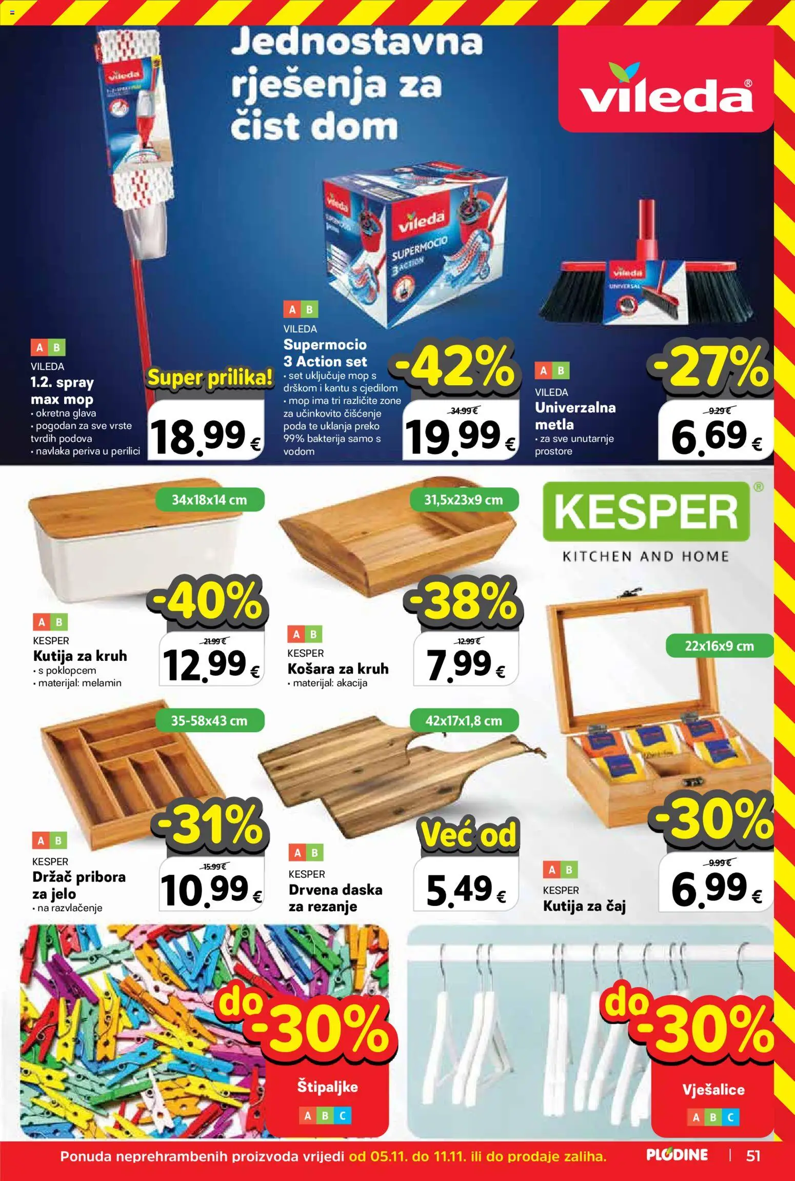 Plodine katalog | vrijedi od 05.11.2025 | Stranica: 51 | Proizvodi: Kutija, Košara, Mop, Kutija za kruh