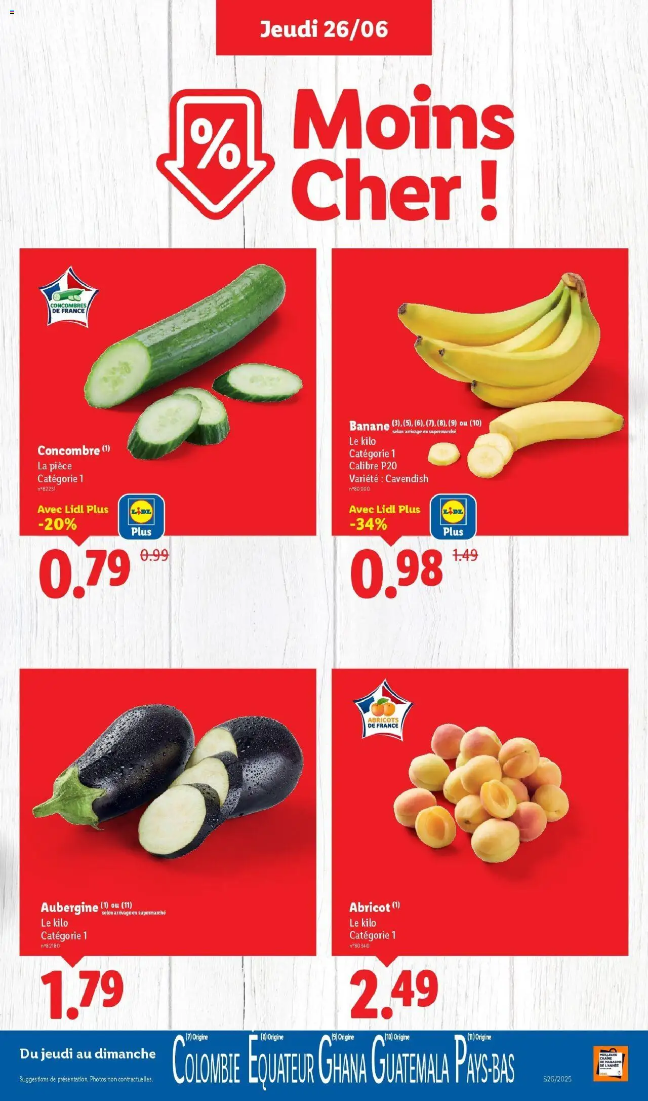  | Page: 3 | Produits: Abricot, Aubergine, Banane, Abricots