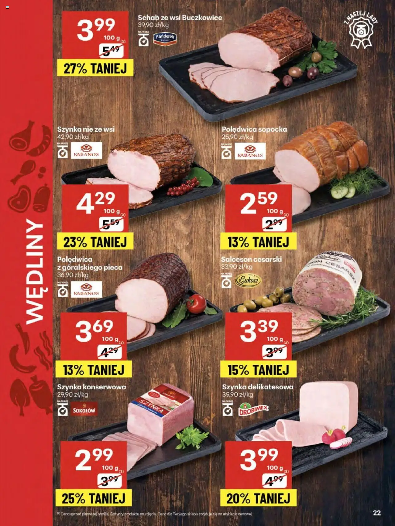 Delikatesy Centrum Gazetka - Sklepy Własne od 07.08.2025 | Strona: 22 | Produkty: Schab, Szynka, Wędliny