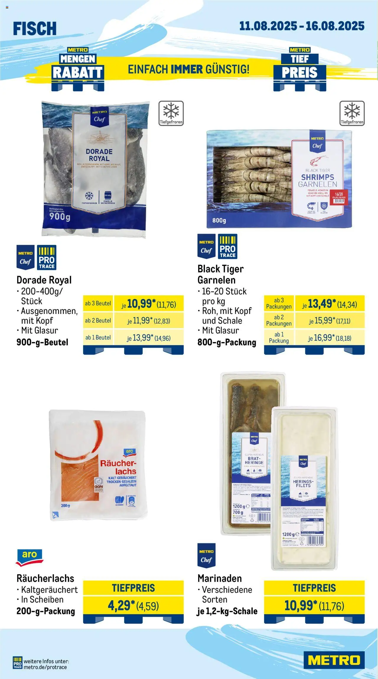 Metro Prospekt 	 - gültig ab dem 11.08.2025 | Seite: 6 | Produkte: Garnelen, Fisch, Lachs, Räucherlachs