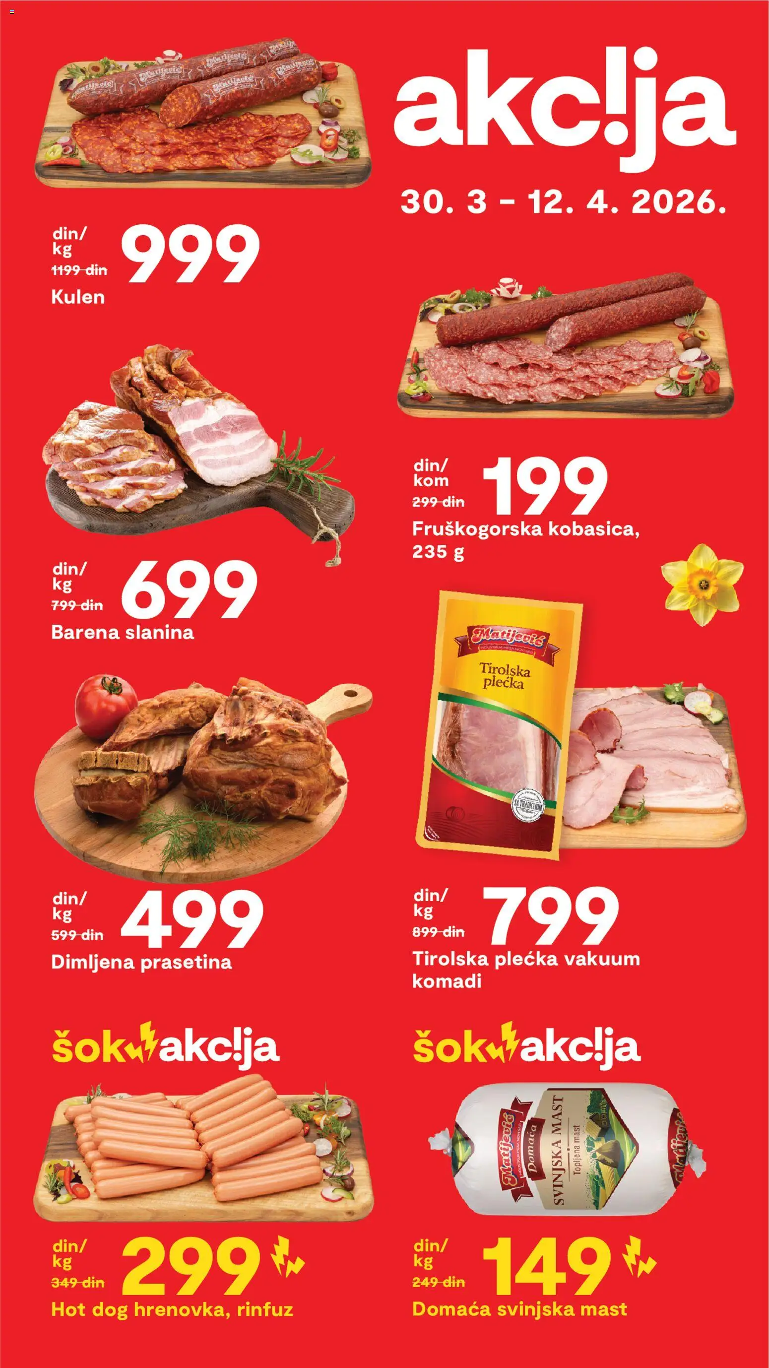 Matijevic katalog - važi od 01.04.2026 | Strana: 9 | Proizvode: Mast, Kulen, Hot dog, Svinjska mast