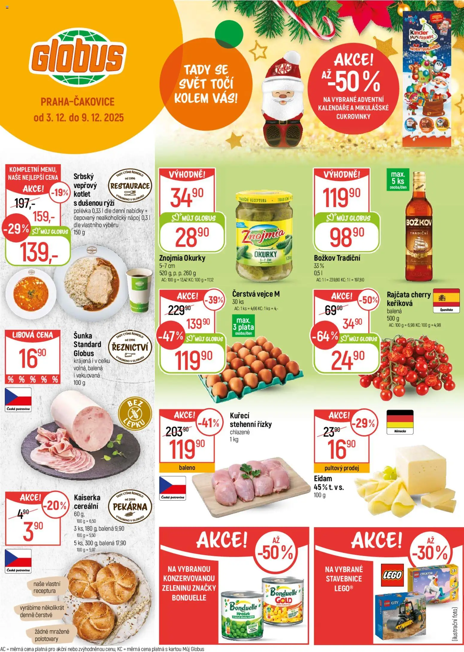 Globus leták od 03.12.2025 | Strana: 1 | Produkty: Kaiserka, Stavebnice, Eidam, Hrášek