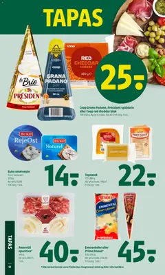 Coop Grana Padano, Président spidsbrie eller Coop rød cheddar blok, 150-250 g. Frit valg. 1 stk. gyldig fra 30.10.2025 | Side: 14