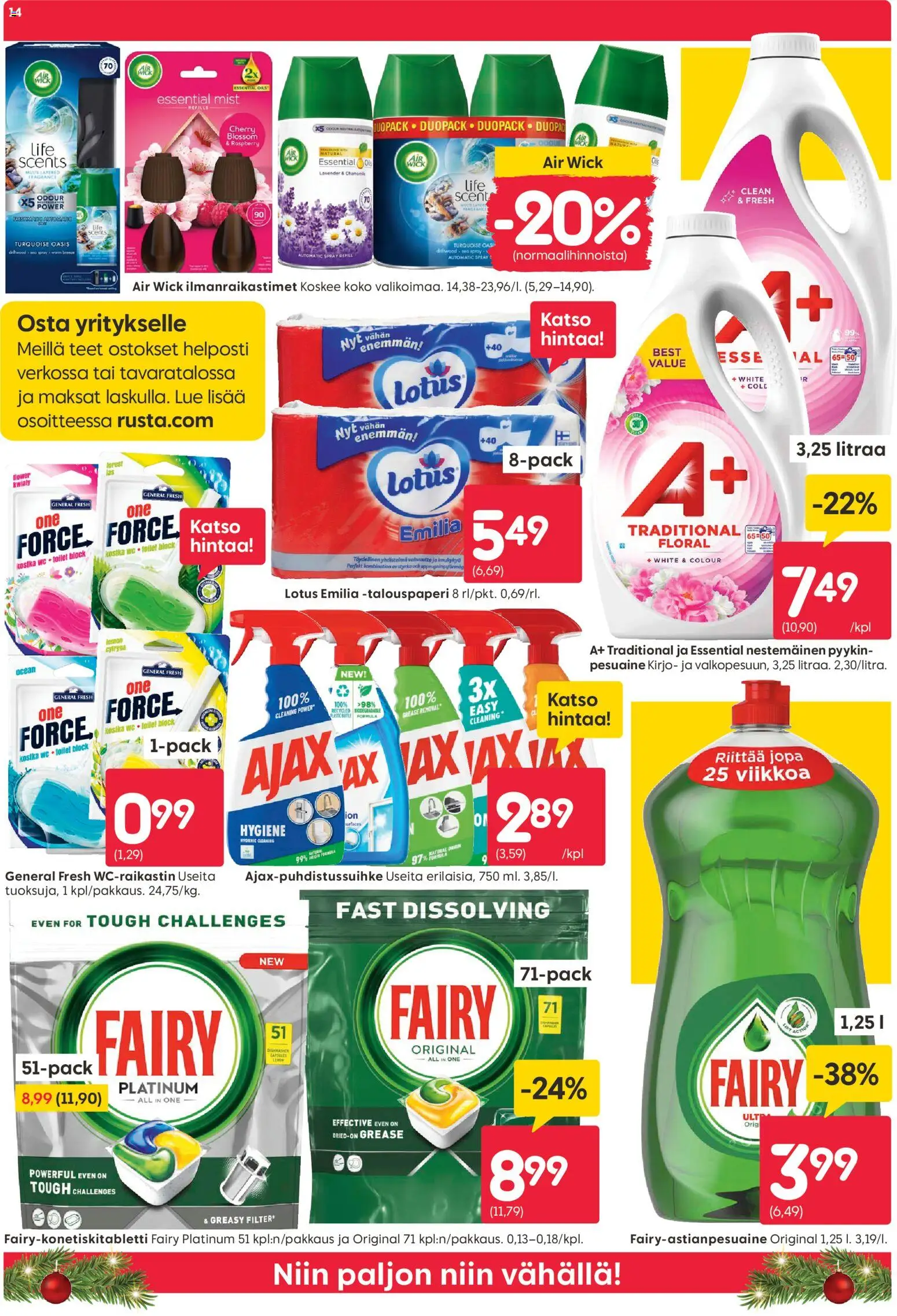Rusta tarjoukset – voimassa 24.12.2025 alkaen | Sivu: 14 | Tuotteet: Pesuaine, WC