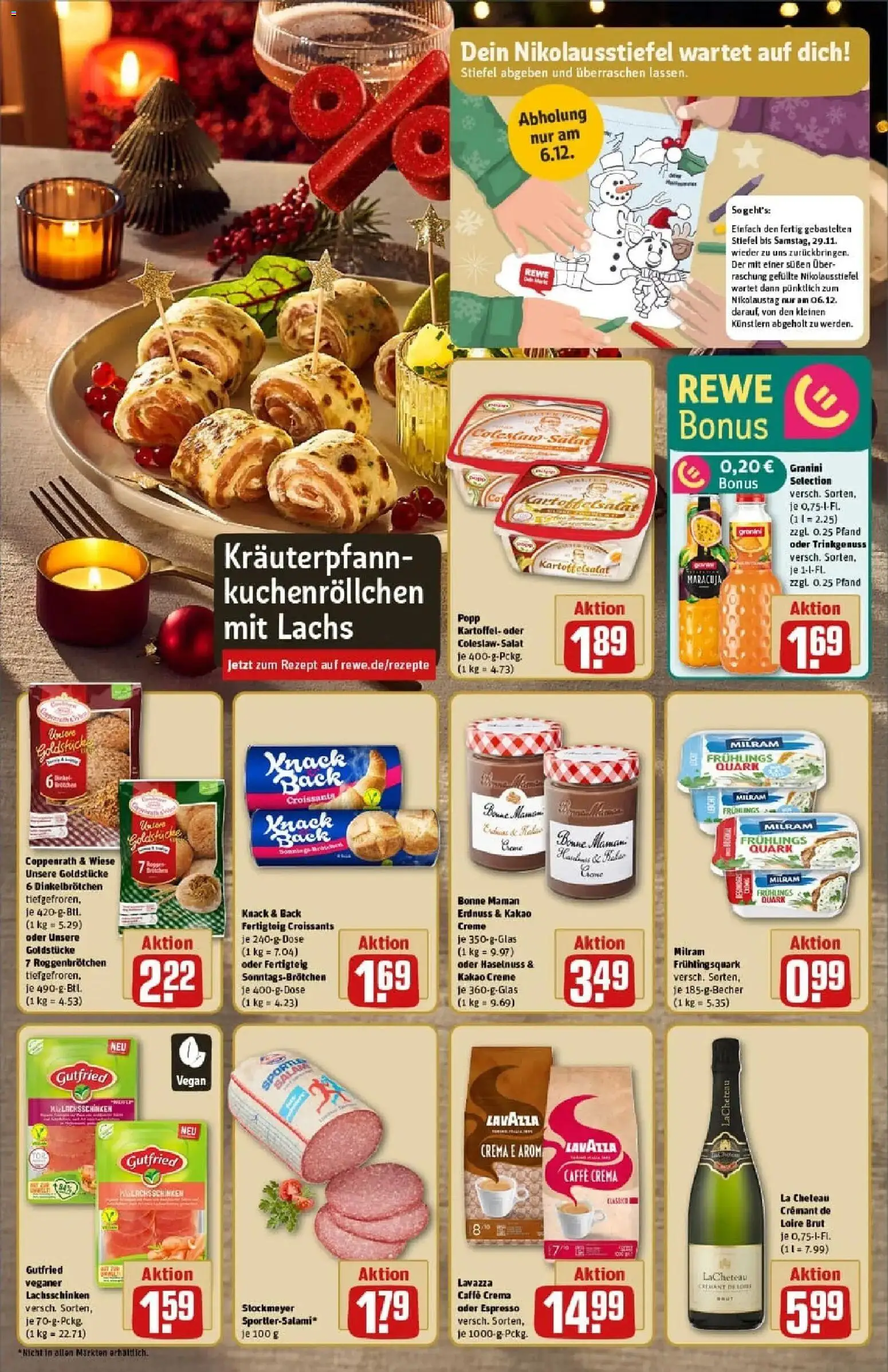 Rewe prospekt Mülheim An Der Ruhr	 – gültig ab 23.11.2025 | Seite: 15 | Produkte: Lavazza, Croissant, Lachs, Salat