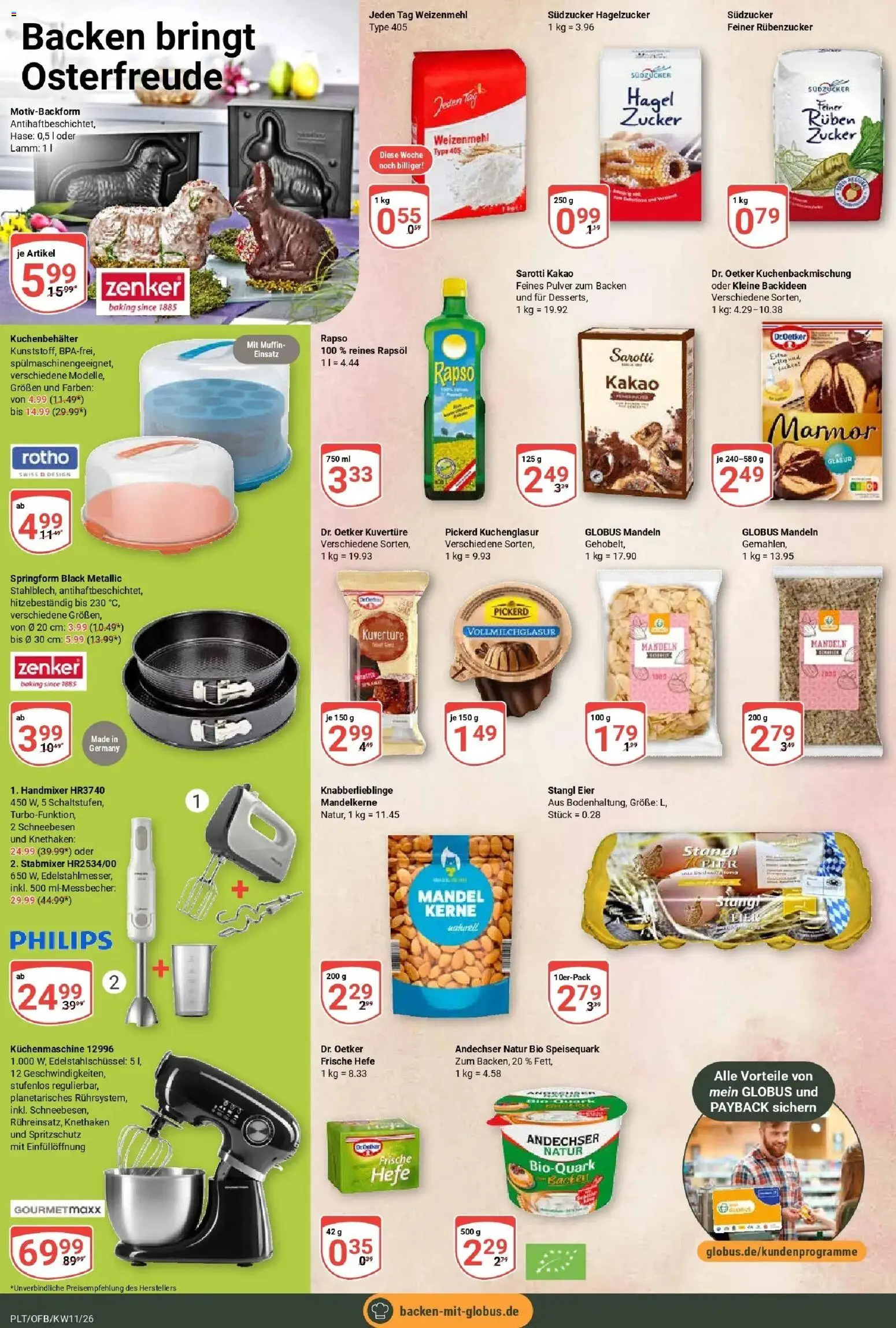 Globus prospekt Plattling	 – gültig ab 09.03.2026 | Seite: 19 | Produkte: Eier, Rapsöl, Zucker, Speisequark