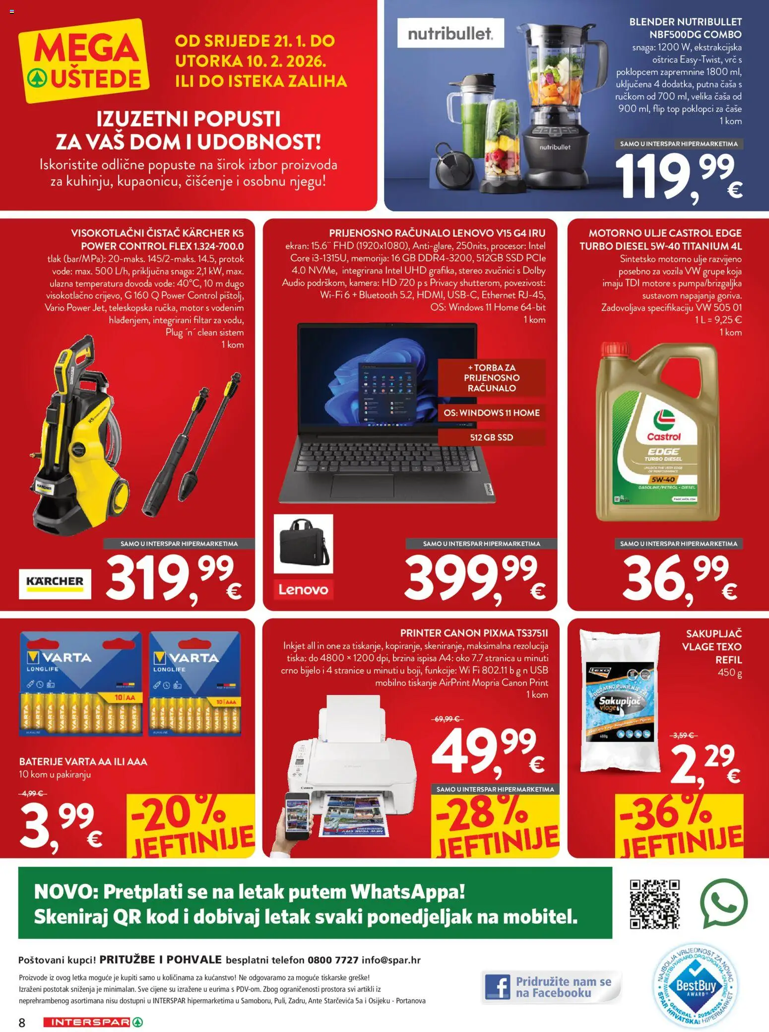 Interspar katalog | vrijedi od 21.01.2026 | Stranica: 8 | Proizvodi: Čaše, Baterije, Audio, Torba