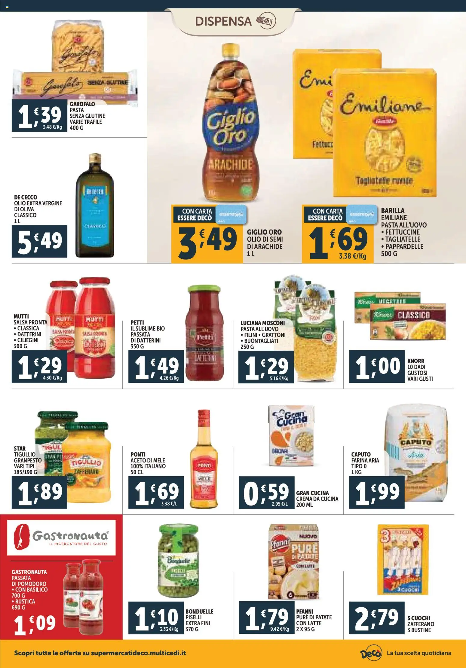 Volantino Decò del 07.11.2025 | Pagina: 14 | Prodotti: Tagliatelle, Pomodoro, Farina, Basilico