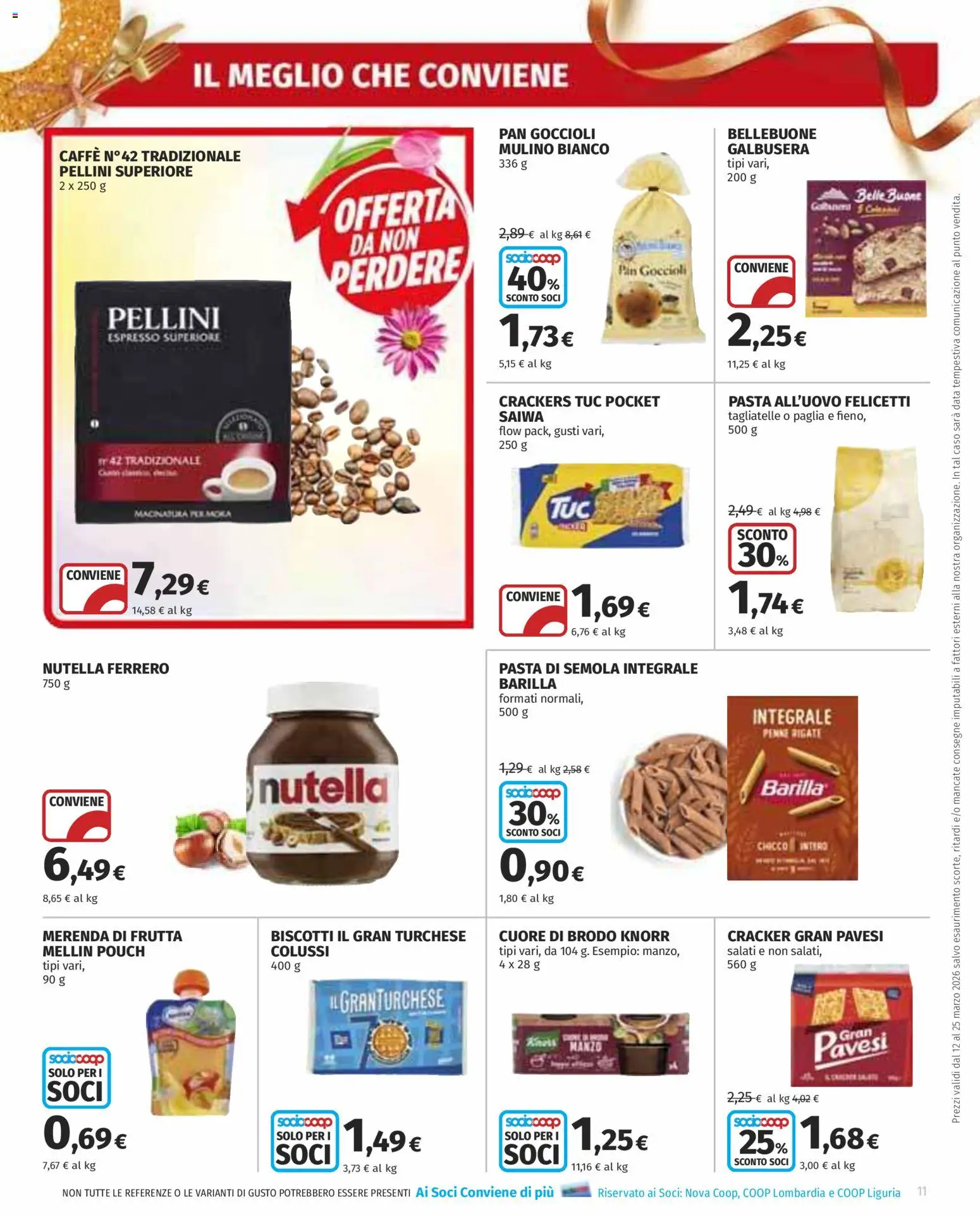 Volantino COOP del 12.03.2026 | Pagina: 11 | Prodotti: Biscotti, Frutta, Pasta, Crackers
