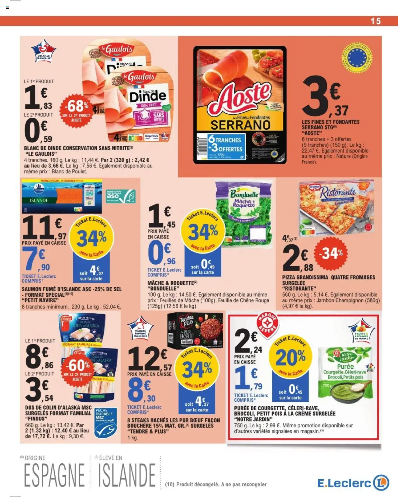 {H1} | Page: 15 | Produits: Pêche, Volaille, Pizza, Champignon